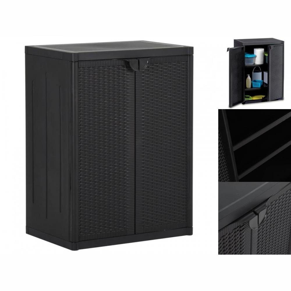 vidaXL Garten-Geräteschrank Gartenschrank Lagerschrank Geräteschrank Kunststoffschrank Schwarz 65x