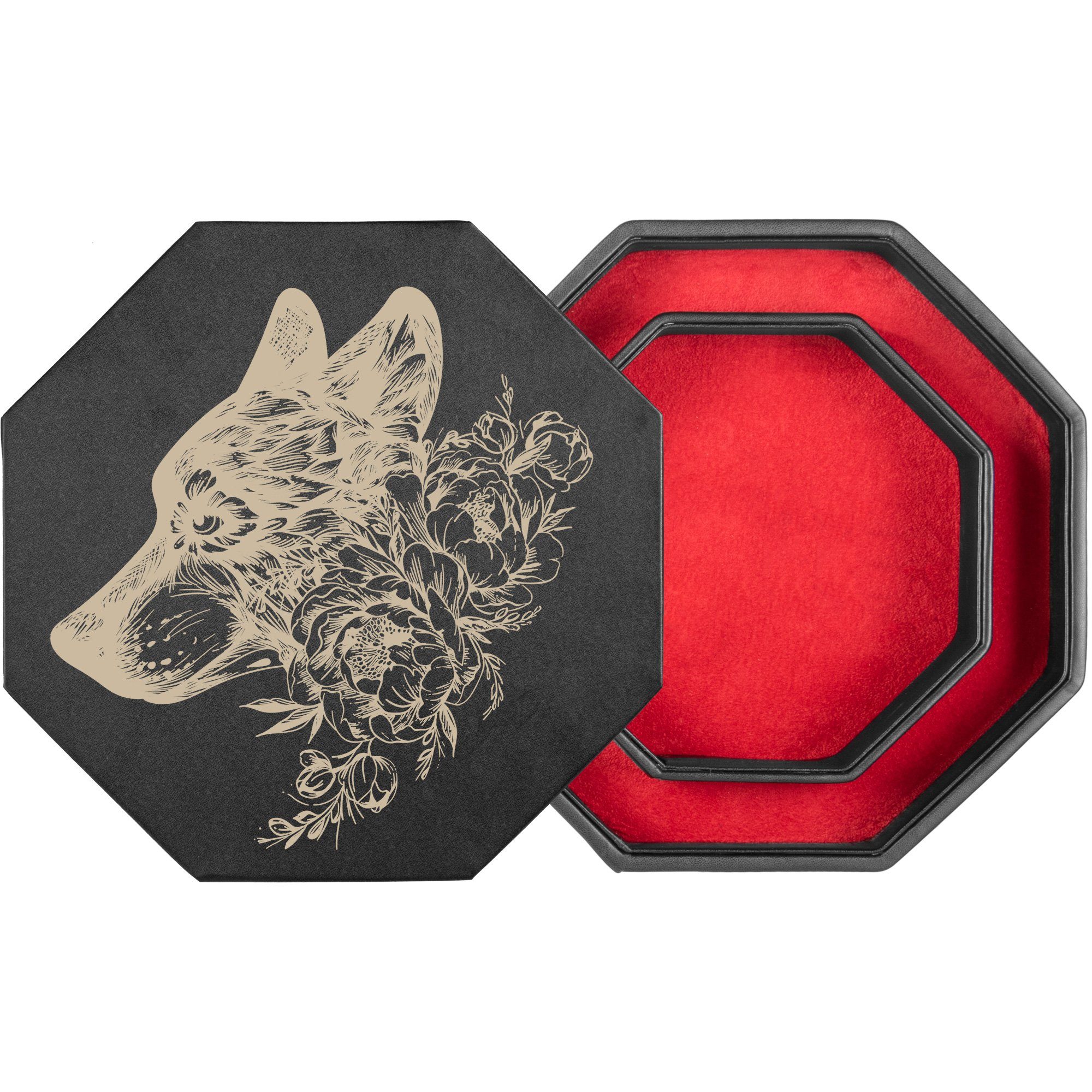 SHIBBY Spielesammlung Würfelbrett mit Würfel-Ablage und Deckel (DND, Tabletop, Roleplay)