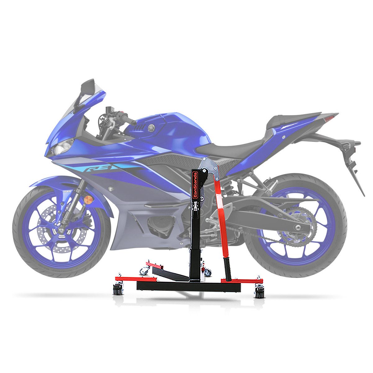 ConStands Motorradheber CS Power Evo-Zentralständer für Yamaha YZF-R3 19-26 Rot