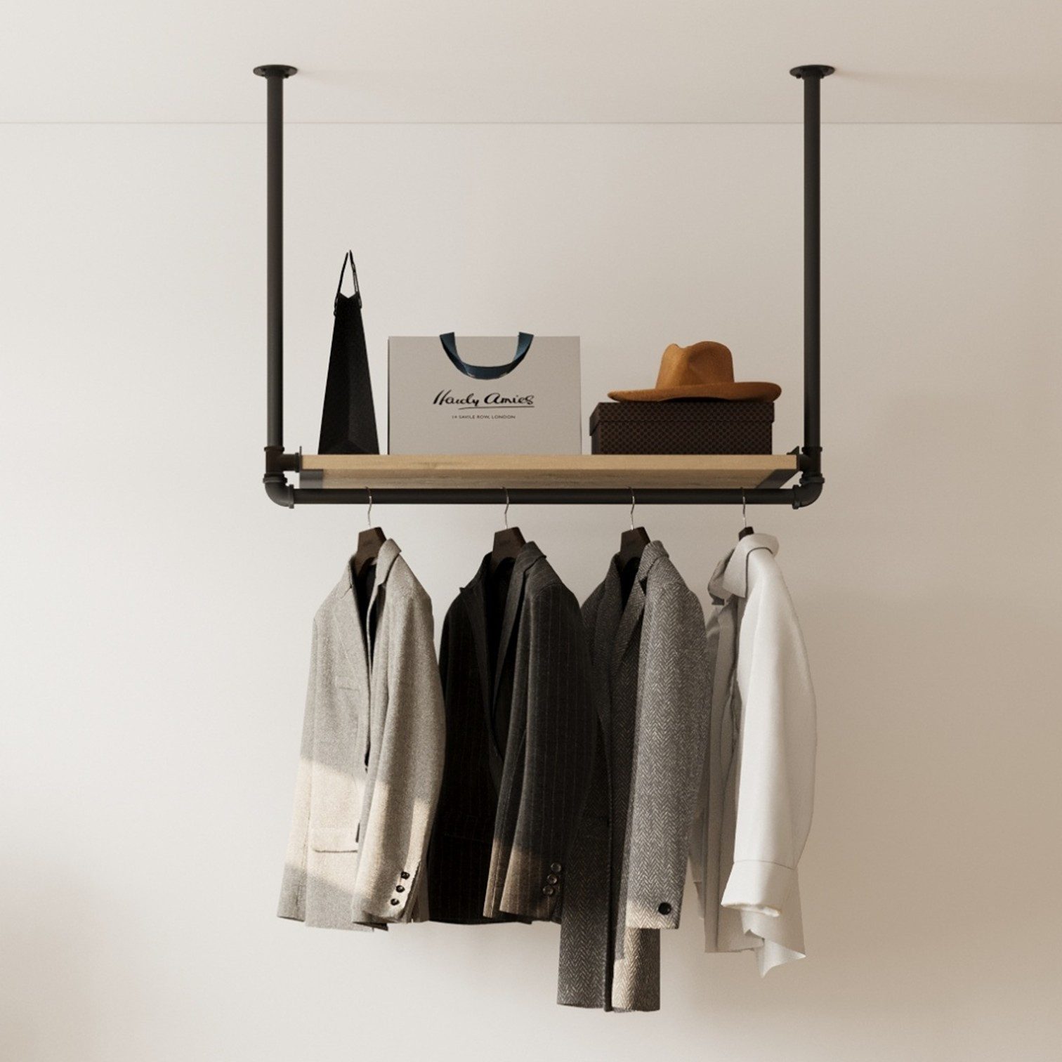 RSR Hangers Garderobenständer Kleiderstange Garderobe "MIK II" mit Kiefernh günstig online kaufen