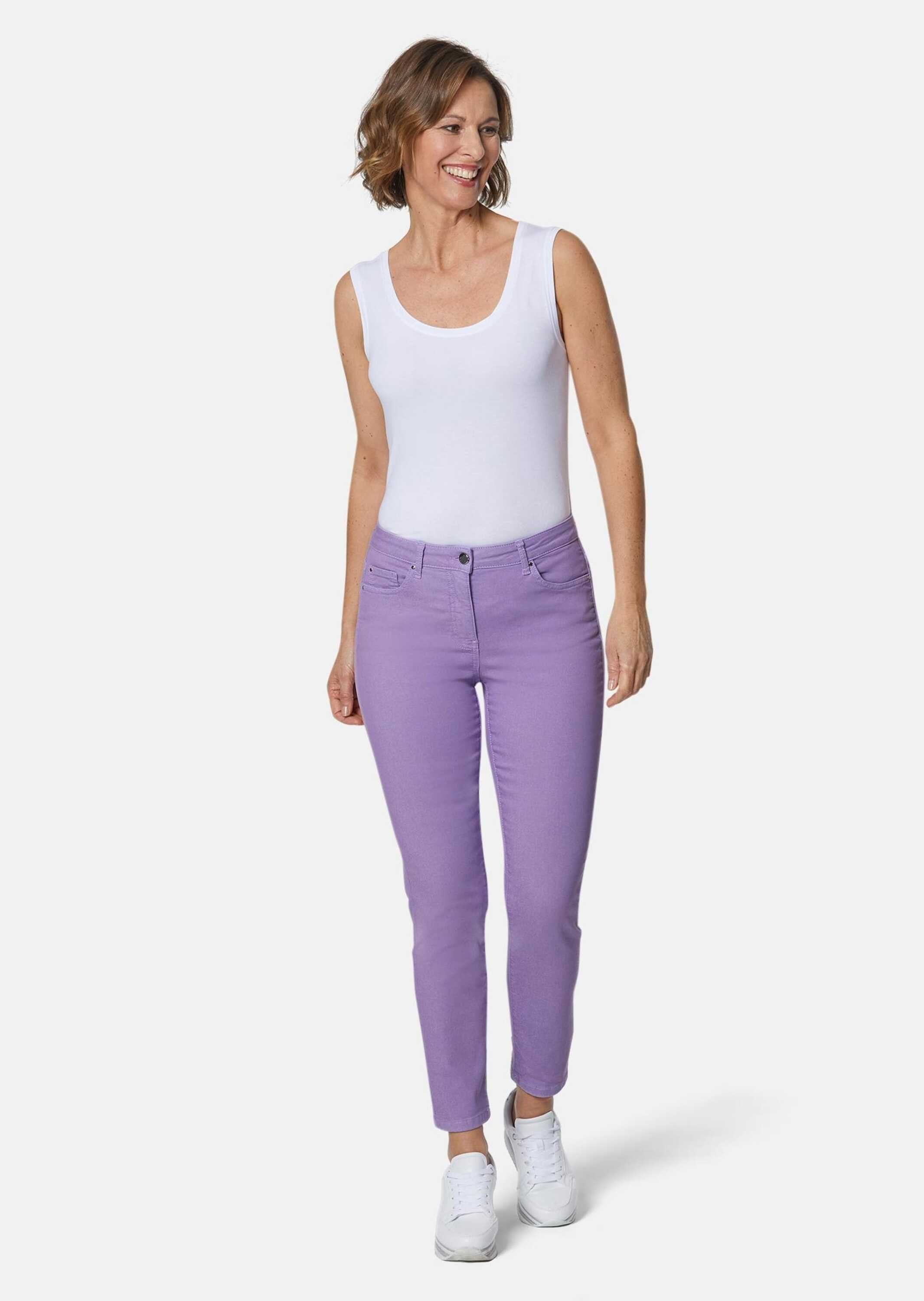 GOLDNER 7/8-Caprijeans Kurzgröße: Schmale Stretchhose BELLA Sommerliche, komfortable Skinny Fit Damenjeans