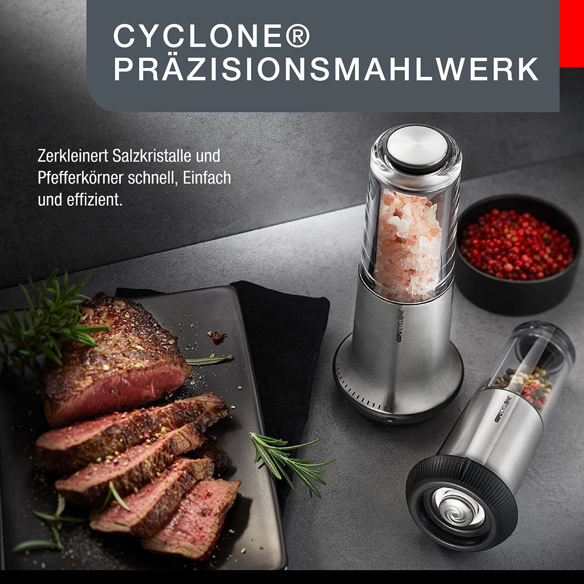 GEFU Salz-/Pfeffermühle Pfeffermühle Salzmühle X-PLOSION® S Edelstahl Kera