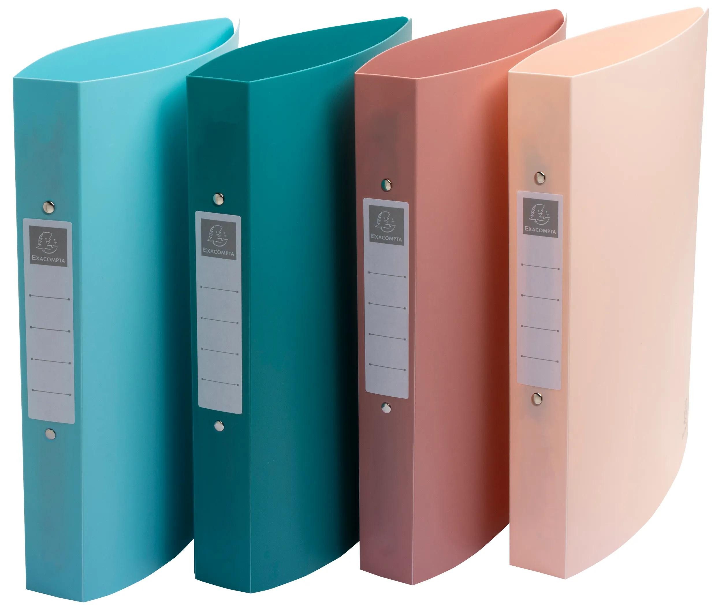 EXACOMPTA Aktenordner 12x Ringbuch A4+, 2 Ringe, RC-PP, Skandi - sortiert - 54470E