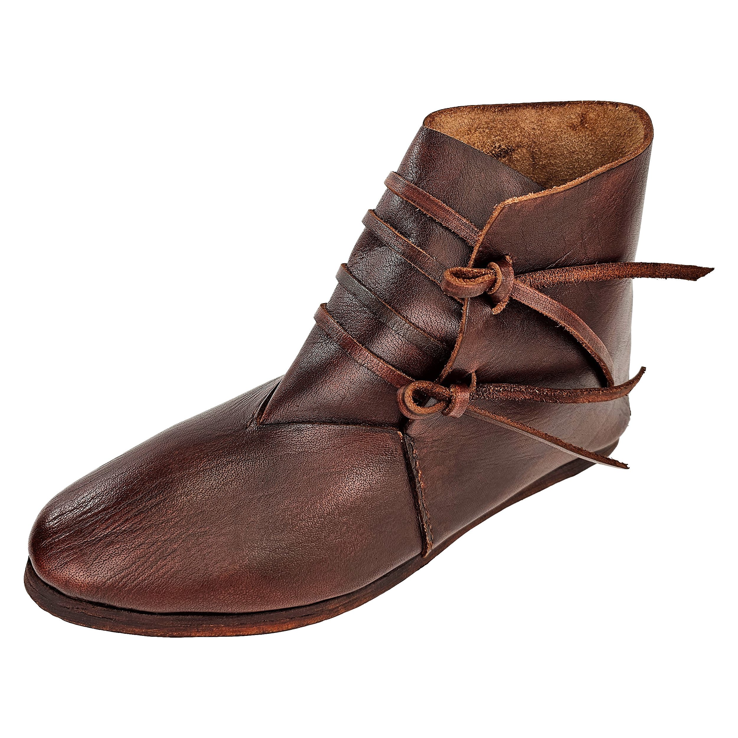 Vehi Mercatus Ritter-Kostüm Mittelalter Schuhe Typ London genagelte Doppelsohle Braun