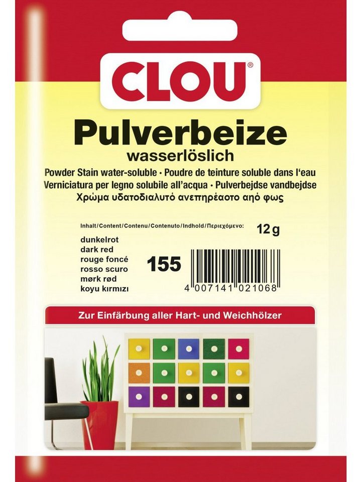 CLOU Holzbeize Clou Pulverbeize 12 g dunkelrot