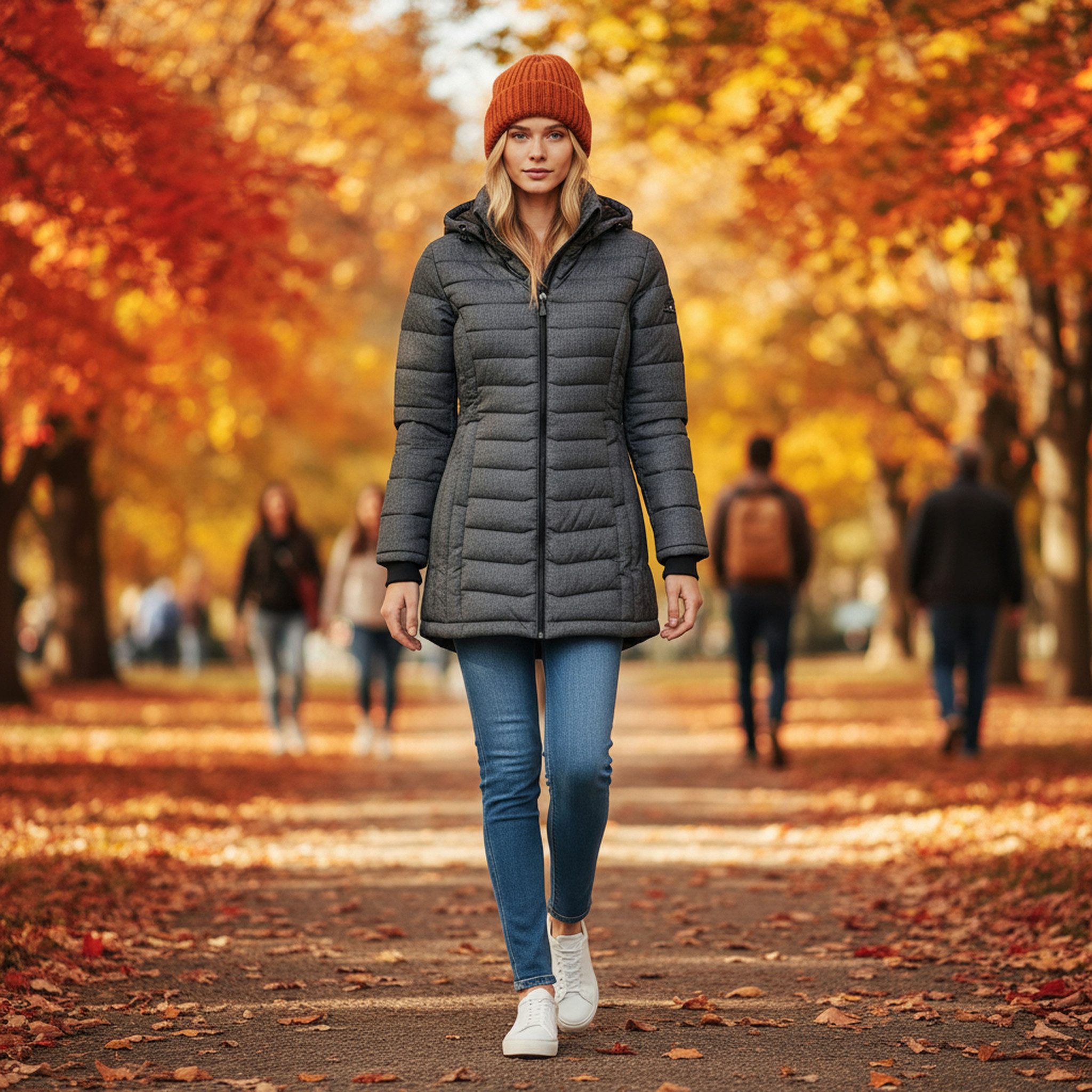 SUBLEVEL Steppjacke Damen Mantel mit Kapuze lange Winter Jacke Langer Parka S-5XL Stehkragen, Kapuze, flauschig, kuschelig, warm, Outdoor, Mantel