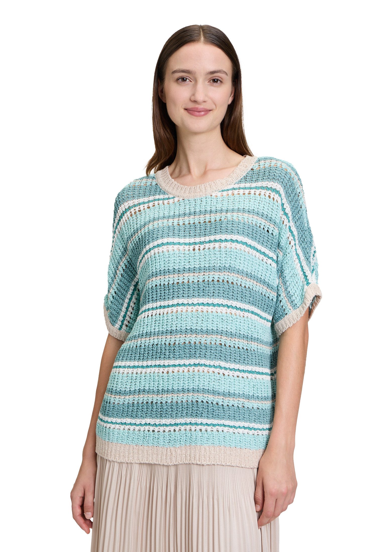 Kurzarmshirt Betty & Co Strickpullover mit Rundhalsausschnitt