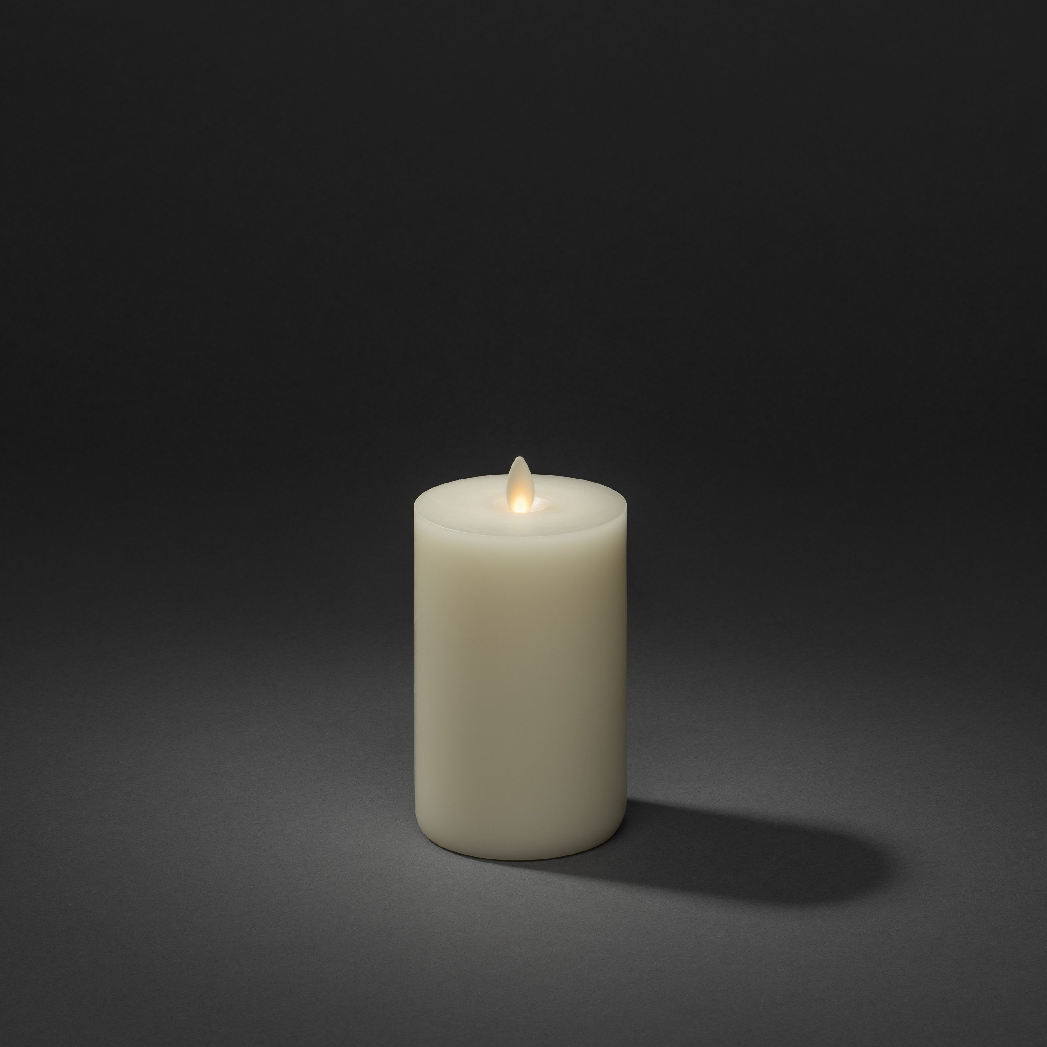 KONSTSMIDE LED-Kerze (1-tlg), Echtwachskerze, handgegossen, m. 3D Flamme, per Touch: AN/AUS Funktion
