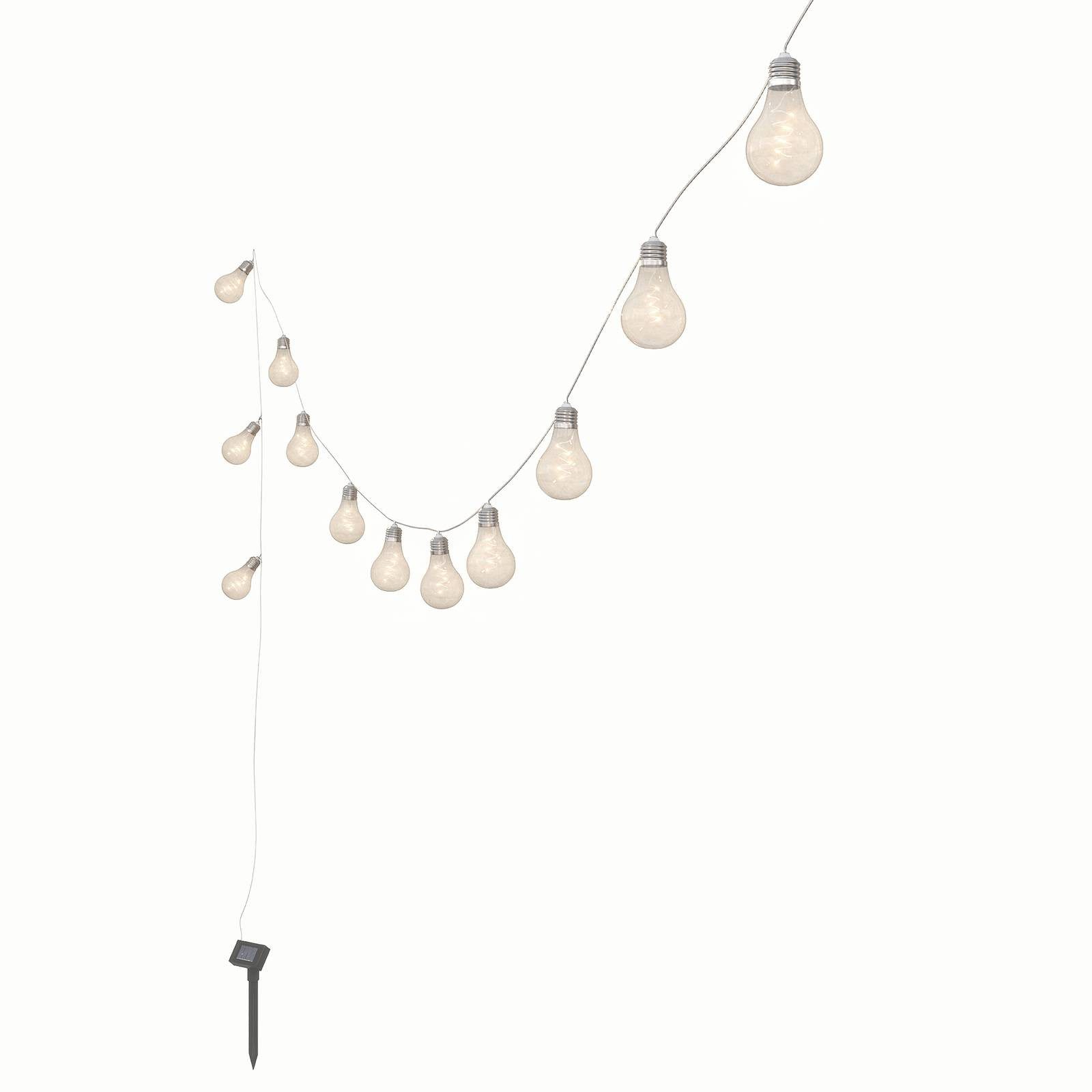 Lindby LED-Solar-Lichterkette Lampini, 200 cm, schwarz, IP44 günstig online kaufen
