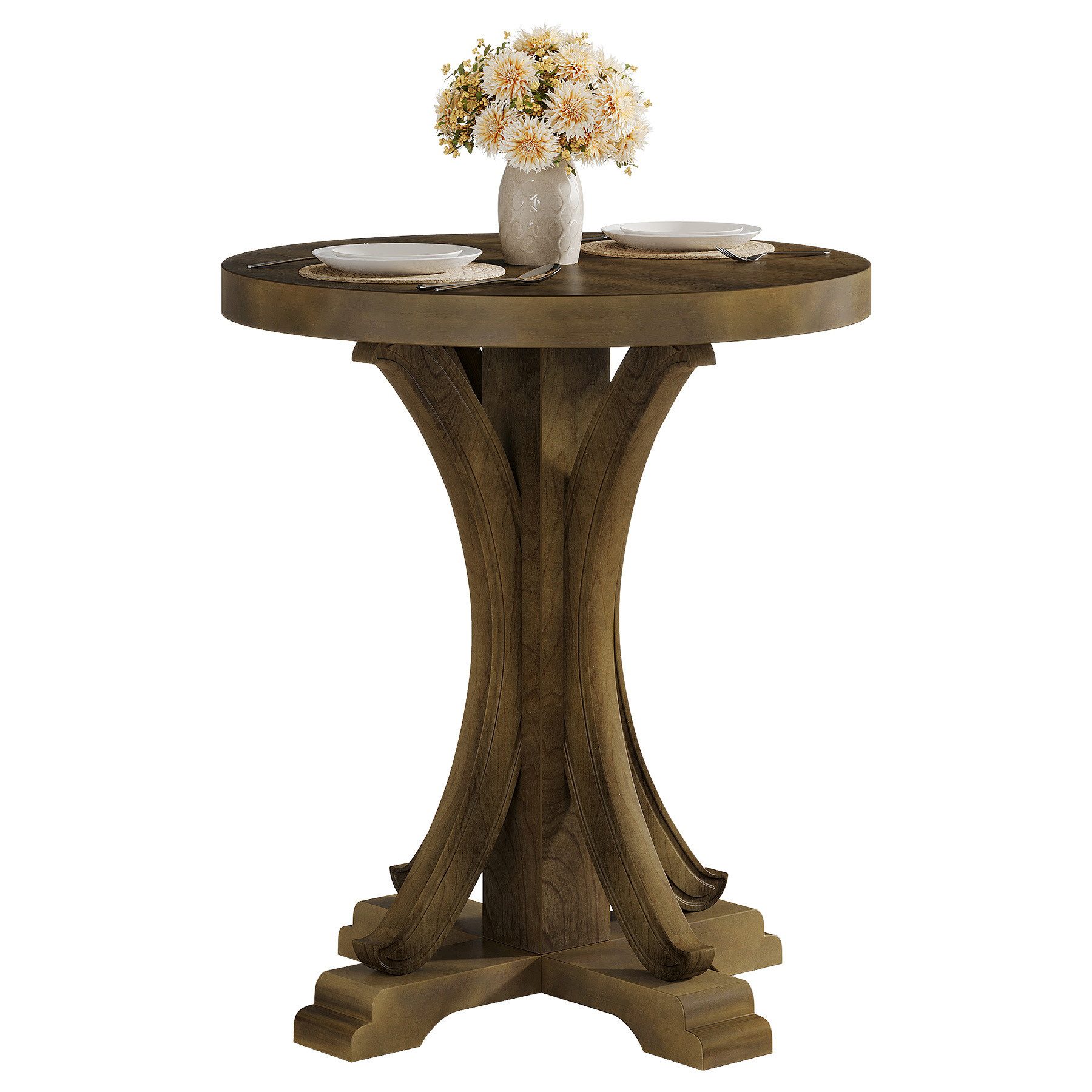 Tribesigns Esstisch Runder Küchentisch für 2 Personen, Bistrotisch mit mass günstig online kaufen