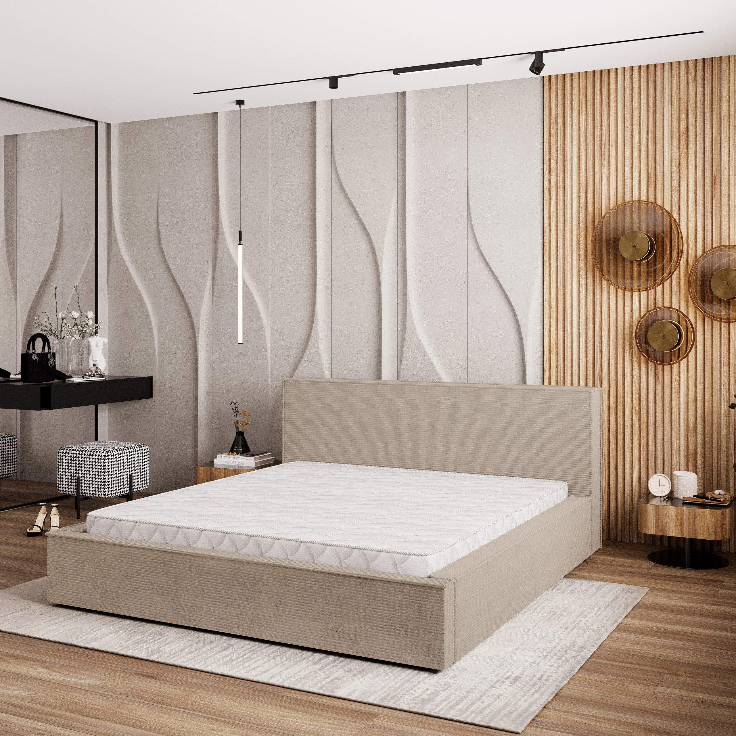 Masseno Boxbett CELORA 140x200 cm beige