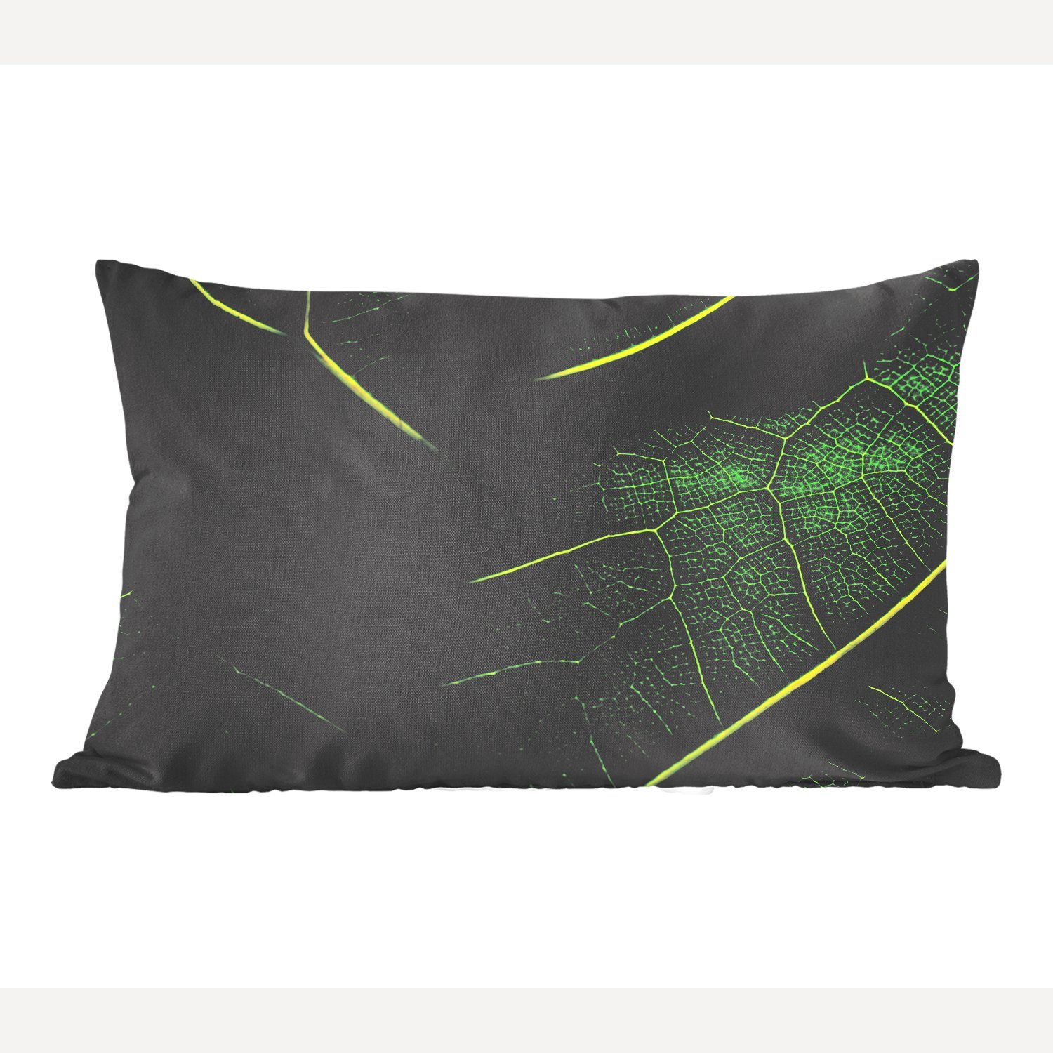 MuchoWow Dekokissen Schatten über einem grünen Blatt, Wohzimmer Dekoration, Zierkissen, Dekokissen mit Füllung, Schlafzimmer