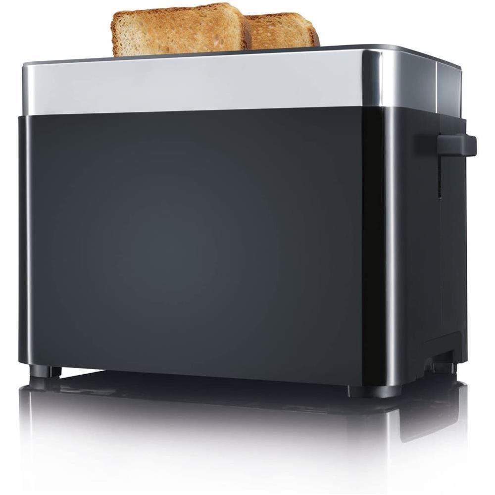 Graef Toaster TO 62, 2 Scheiben Toaster, schwarz, Brötchenaufsatz, wärmeisoliertes Gehäuse