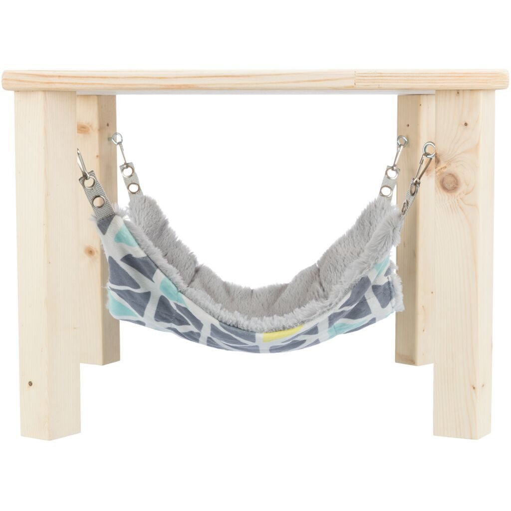 TRIXIE Kleintierhaus Unterstand mit Hängematte Sunny - bunt/grau - 37 × 29 × 37 cm