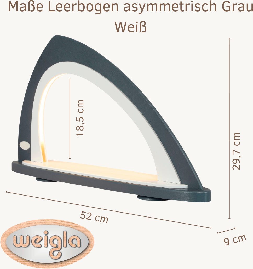 Weigla LED Schwibbogen Weihnachtsdeko, Made in Germany (1-tlg), Leerbogen zum Selbstbestücken, asymmetrisch