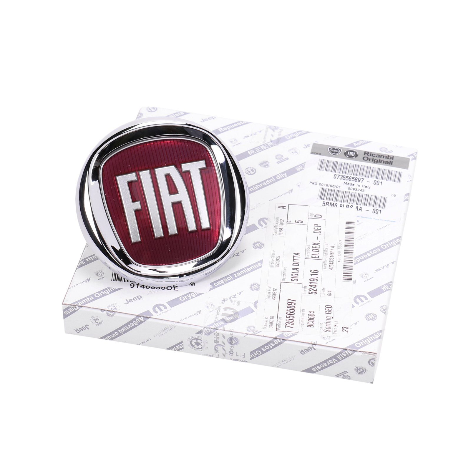 FIAT Heckstoßstange Original Emblem Heckklappe Grande Punto 500 Croma 735565897, 1-St., Befestigung: Gesteckt