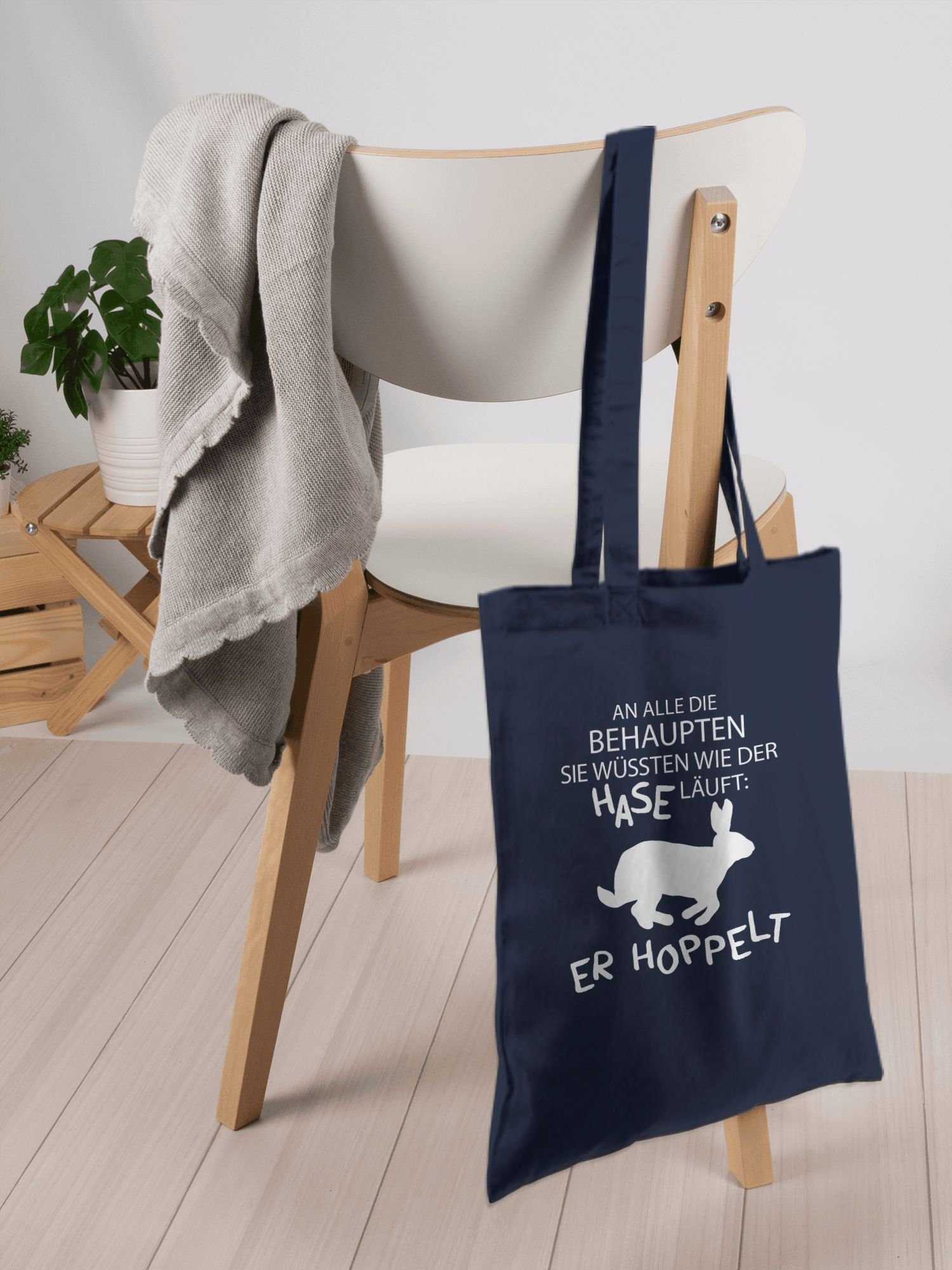 Shirtracer Umhängetasche An alle die wissen wie der Hase läuft er hoppelt I Hase hoppelt I Oste, Ostergeschenk Deko