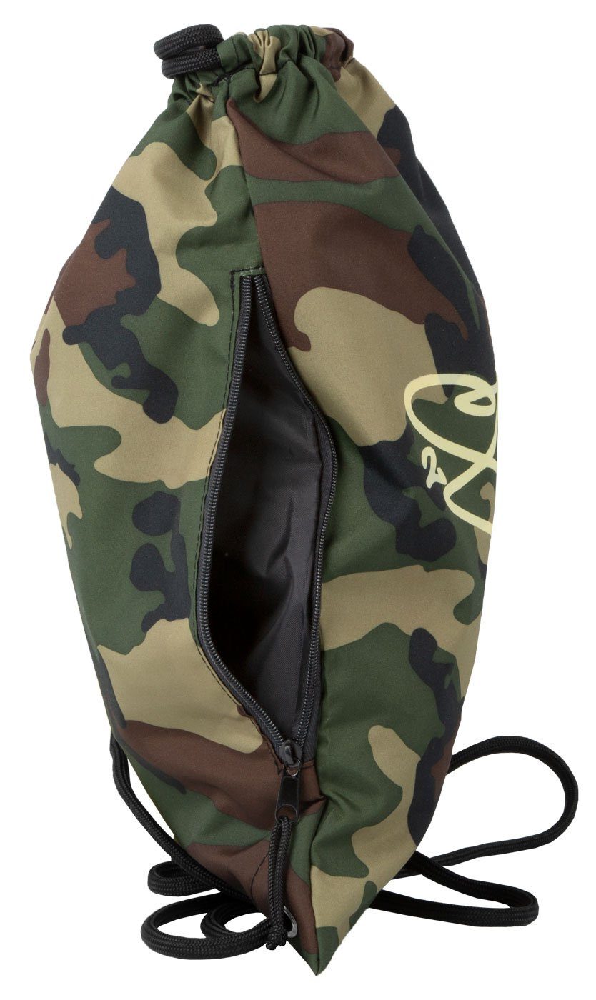 2Stoned Turnbeutel Sportbeutel Sportrucksack in Camouflage für Damen, Herren und Kinder, geräumiges Seitenfach mit Reißverschluss