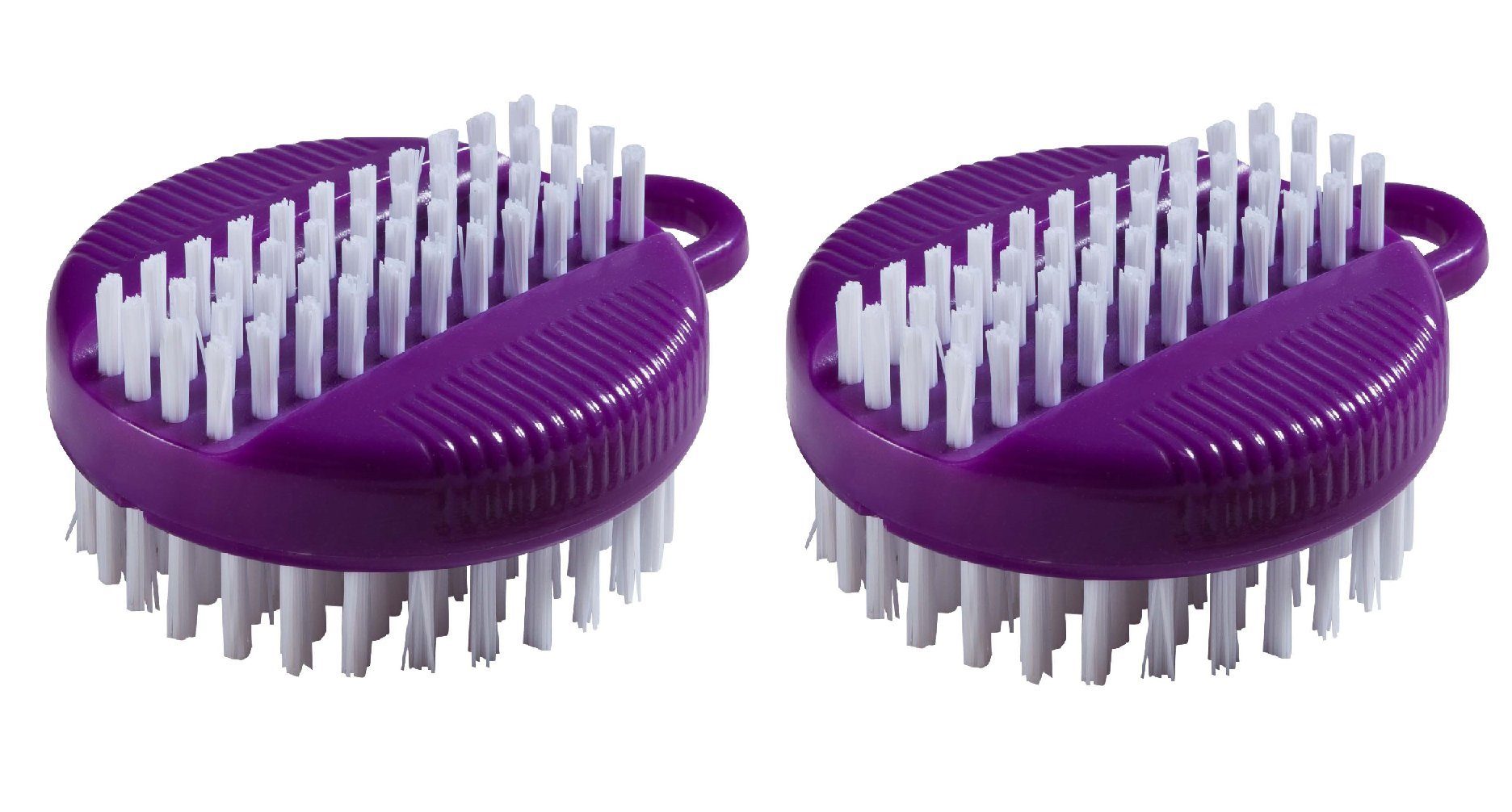 haug bürsten Reinigungsbürsten-Set 2er Set, Violett, Nagelbürste beidseitig verwendbar, harte Borsten - Made in Germany