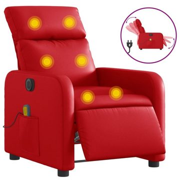 vidaXL Sessel Massagesessel Elektrisch Rot Kunstleder (1-St)