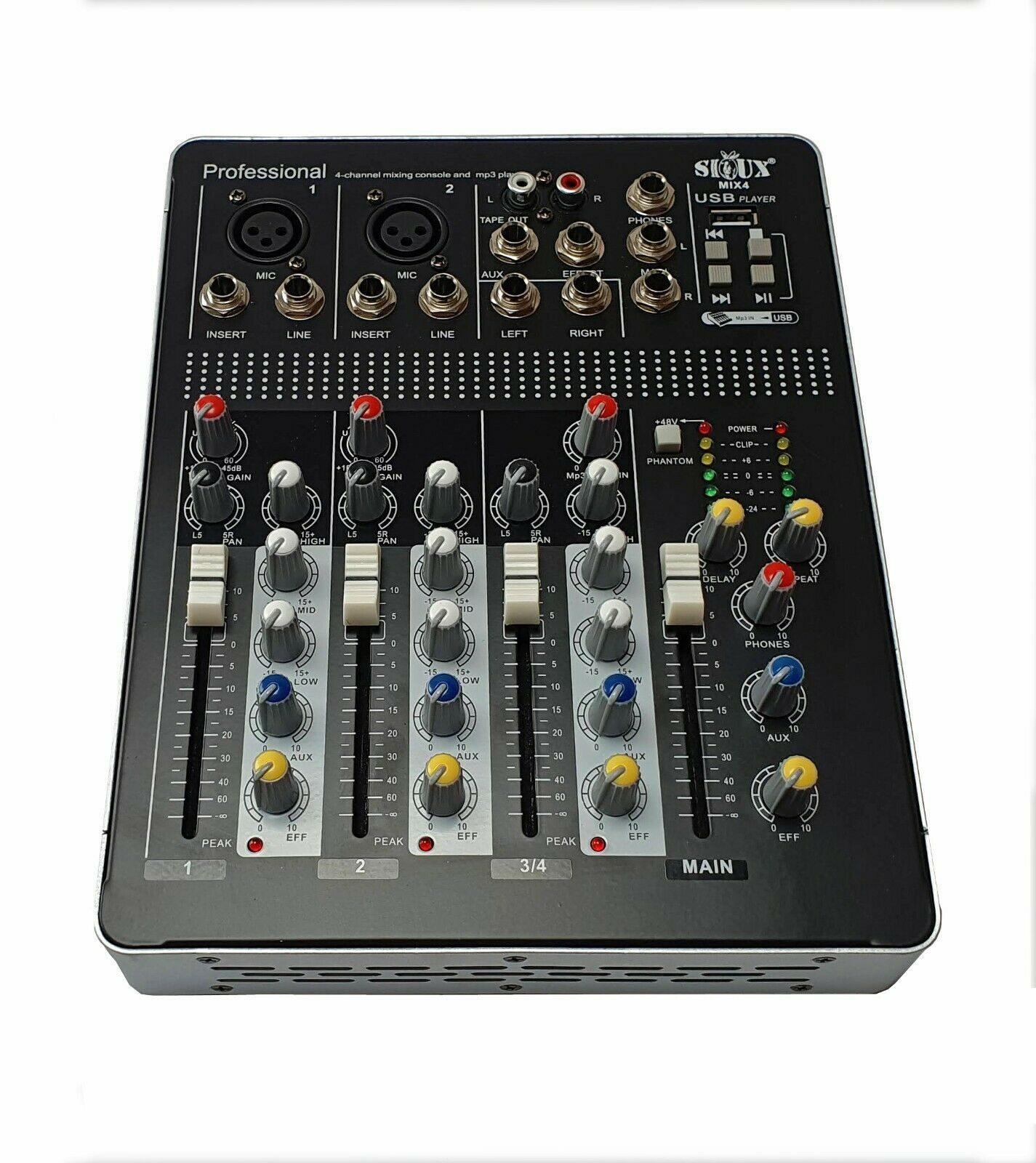 DSX 4100 Watt PA Komplett Set Mixer Anlage LED Licht Verstärke Musikanlage Party-Lautsprecher (2000 W)
