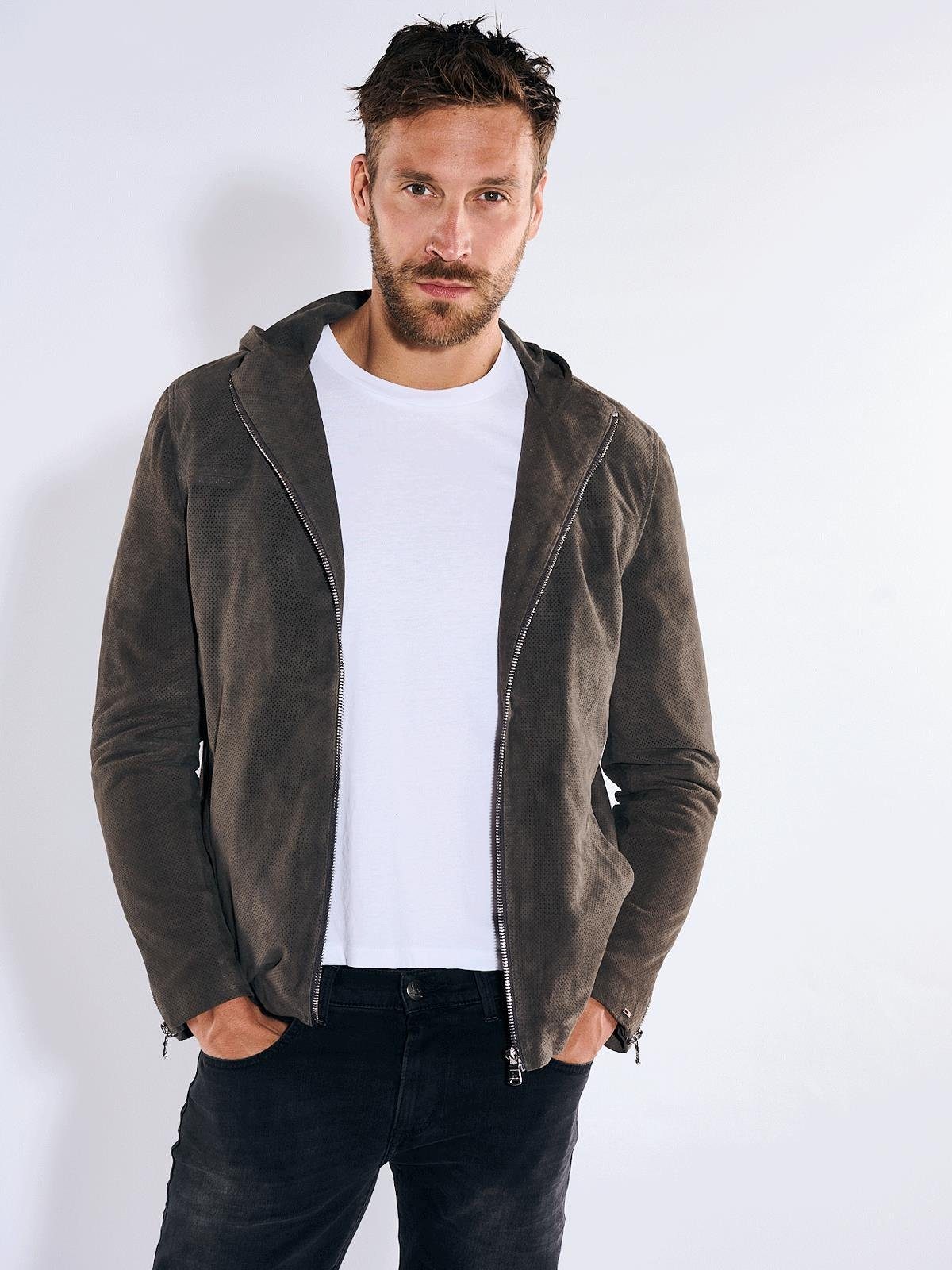 emilio adani Lederjacke Lederjacke mit Kapuze günstig online kaufen