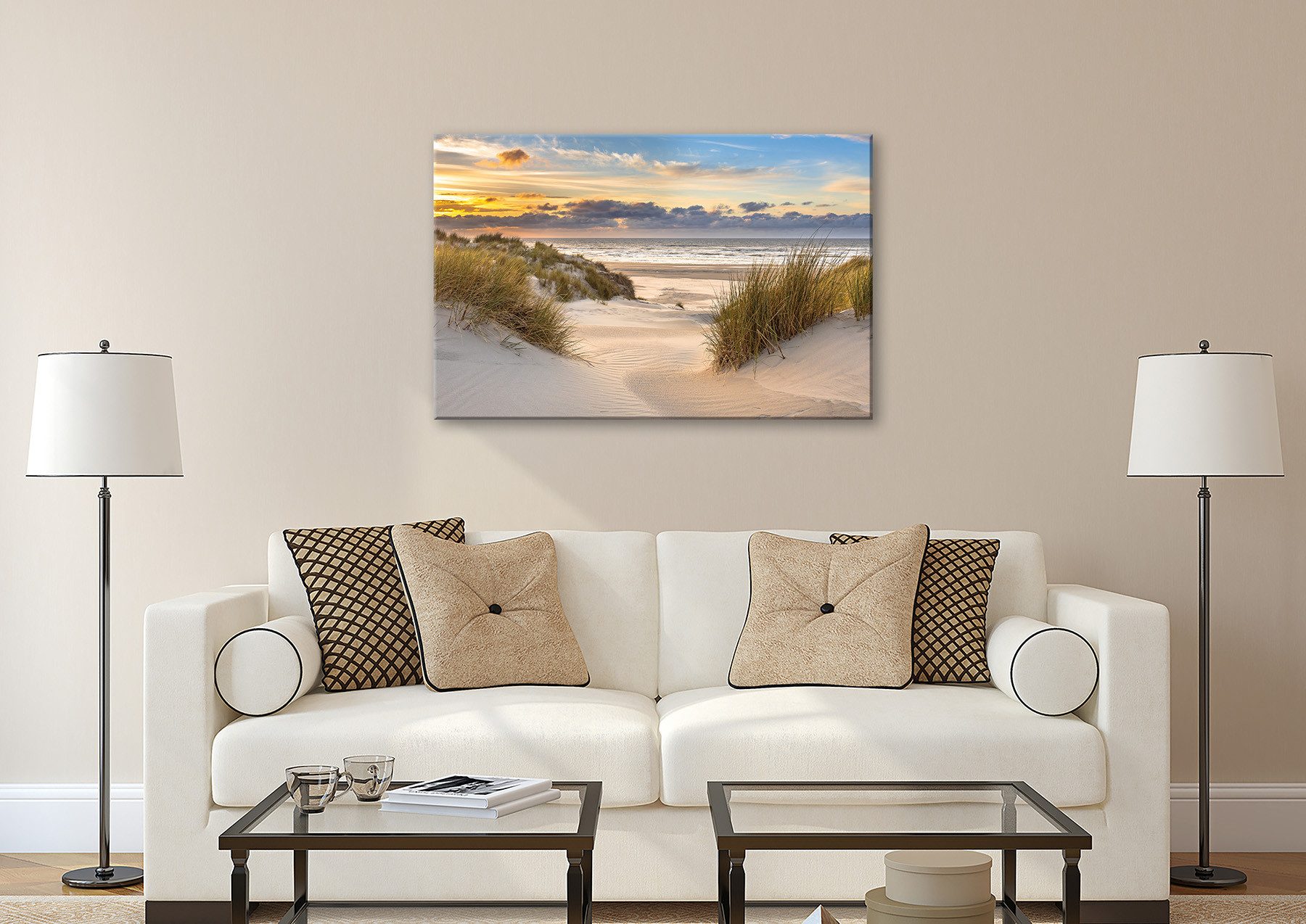Bönninghoff Leinwandbild Wandbild STRAND 78x118 cm – Leinwandbild Keilrahmen Deko modern, Strand (1 St), auf Keilrahmen gespannt – Bild 5 von 5