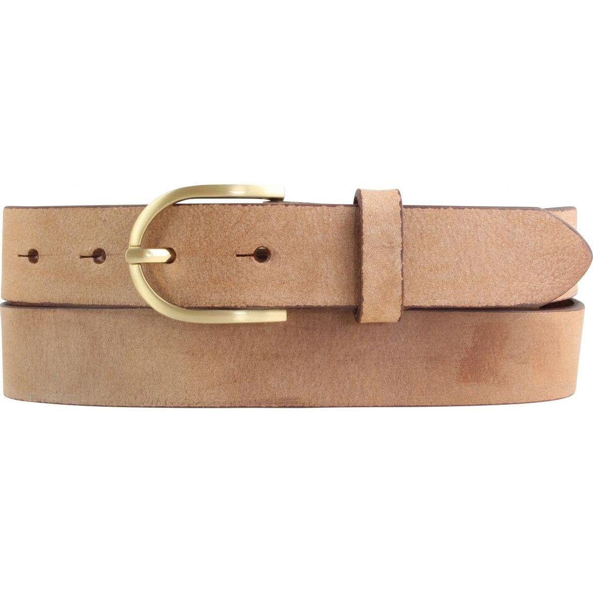 BELTINGER Ledergürtel Damen-Gürtel - Gürtelschnalle aus Gold Cognac, Leder, weiches in Vollrindleder Vintage-Look weichem Gold cm Leder-Gürte 3 Vintage