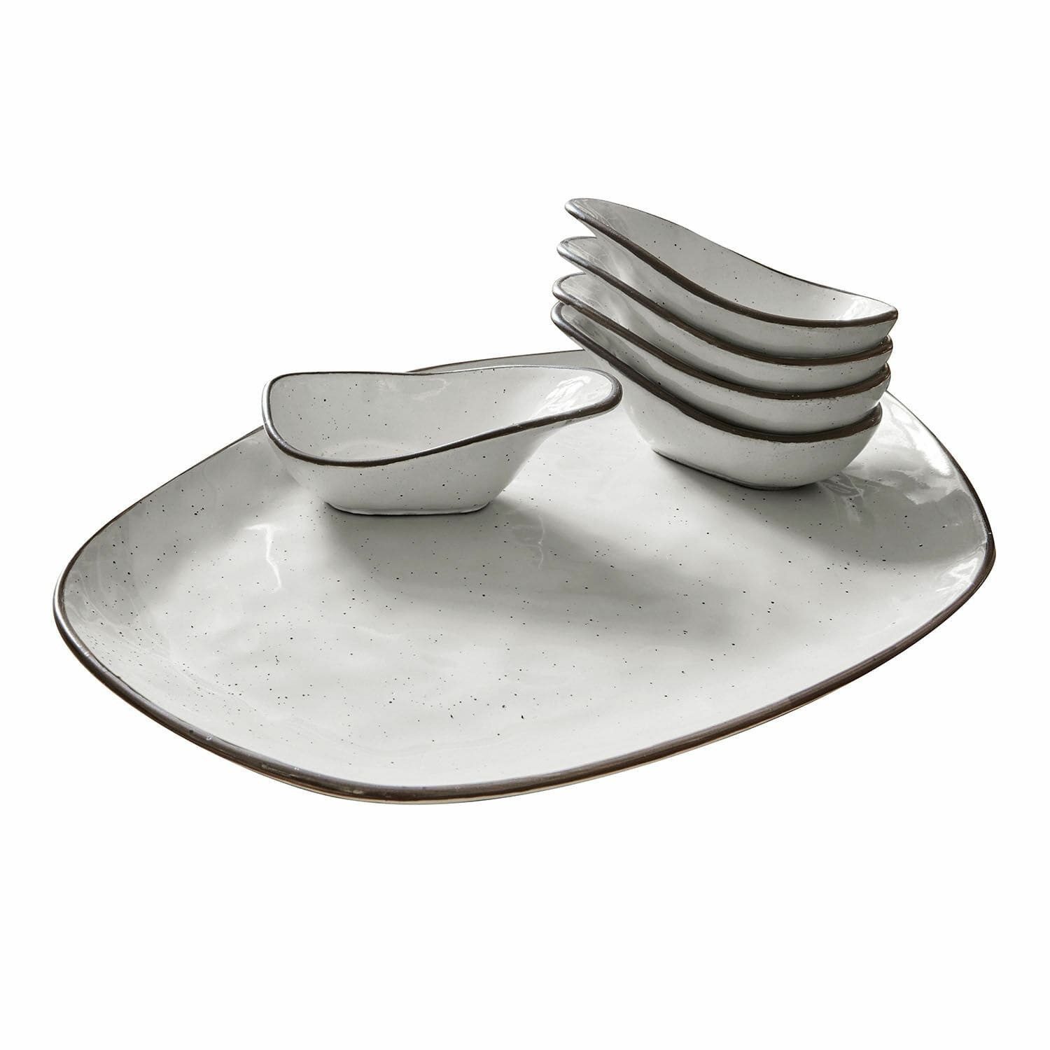 Mirabeau Geschirr-Set Servierschälchen 6er Set Biarré grau, Steinzeug
