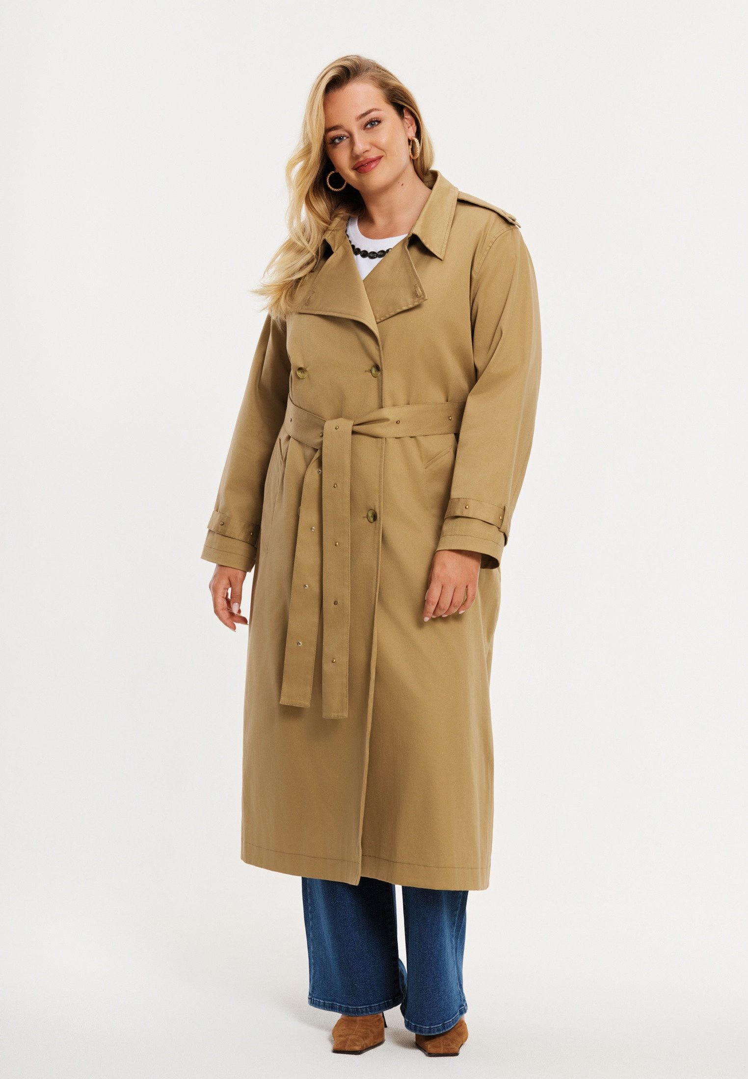 YOEK Langmantel Damen Mäntel Flare Fit