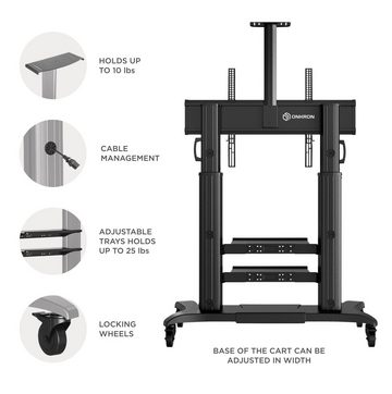 ONKRON TS2811-BLK TV-Ständer, (bis 100 Zoll, für 60"-100" Zoll höhenverstellbar rollbar VESA 200x200-1000x600 mm)