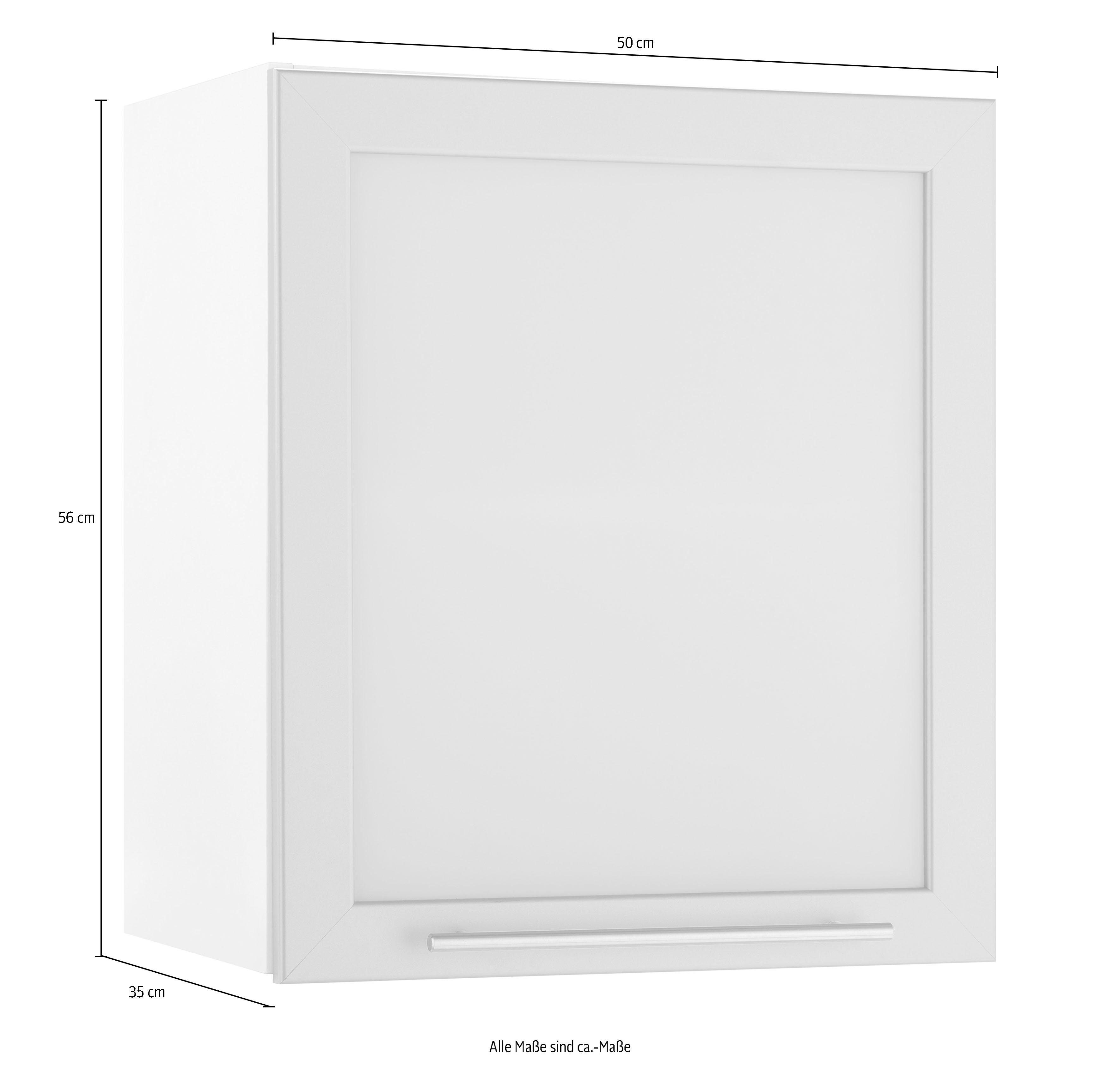 Flexi2 wiho Glashängeschrank Küchen cm Breite alufarben/weiß 50