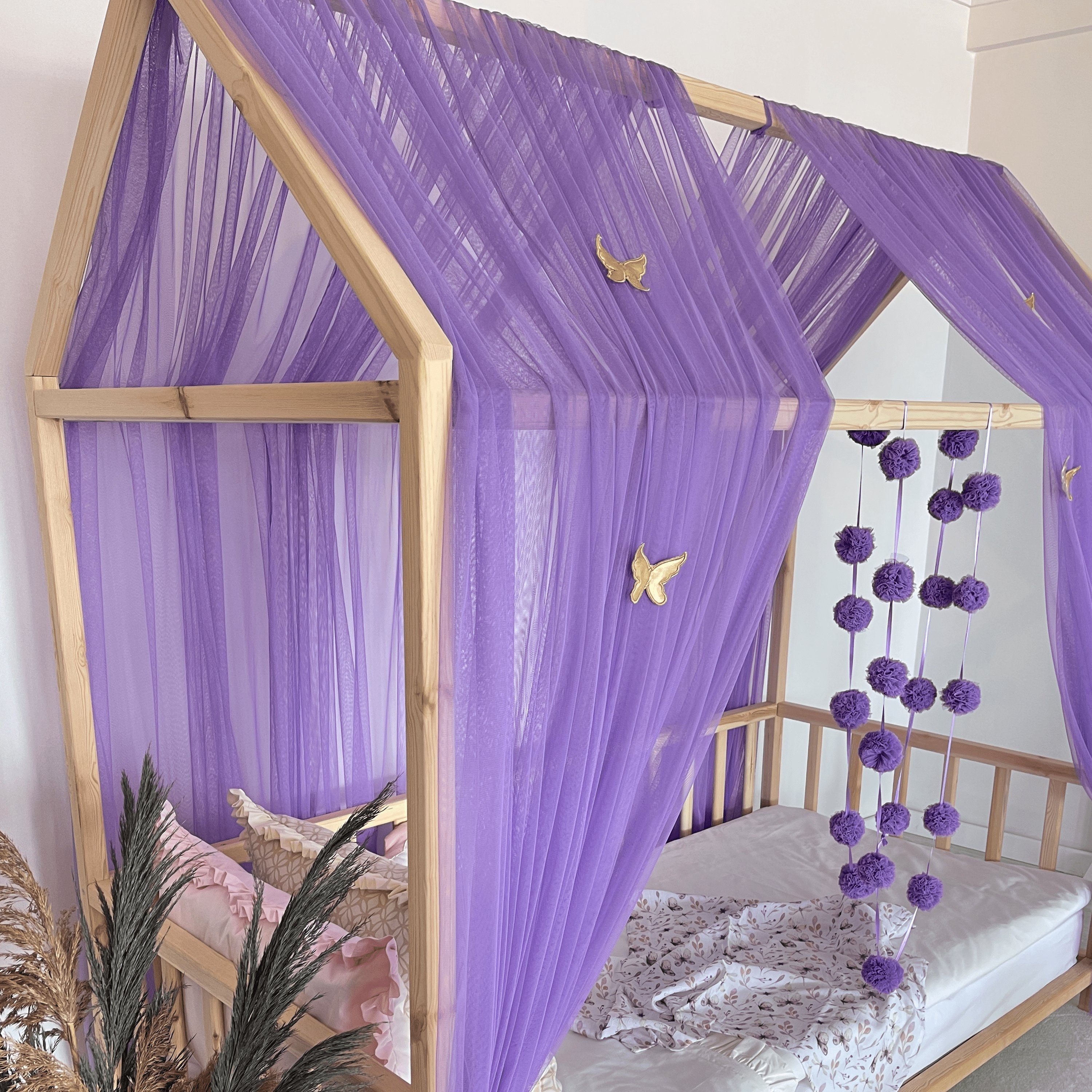 Baby Fancyroom Betthimmel Betthimmel Tüll Hausbett Kinderbett 2 Stück 340cm günstig online kaufen