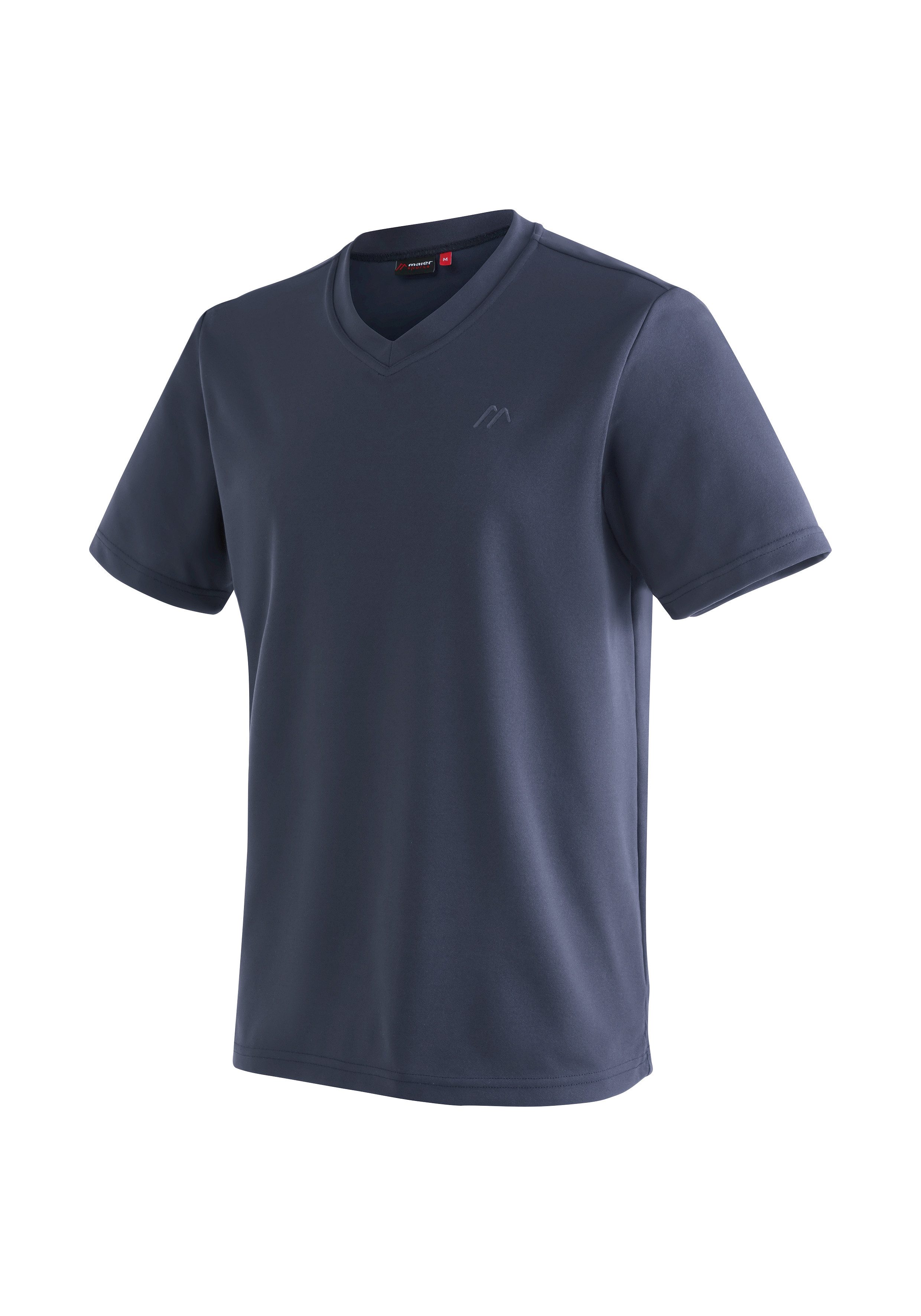 Maier Sports T-Shirt Wali Herren Kurzarmshirt, leichtes Sommer Funktionsshirt, V-Ausschnitt