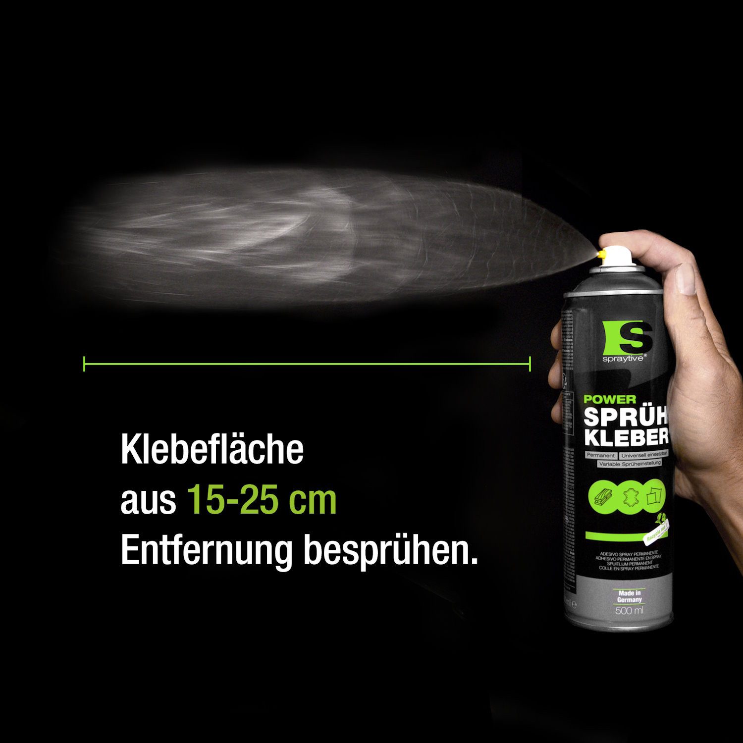 Spraytive Sprühkleber 1x 500ml Sprühkleber – für Textilien, Vlies, Schaumstoff & Dachhimmel, Made in Germany