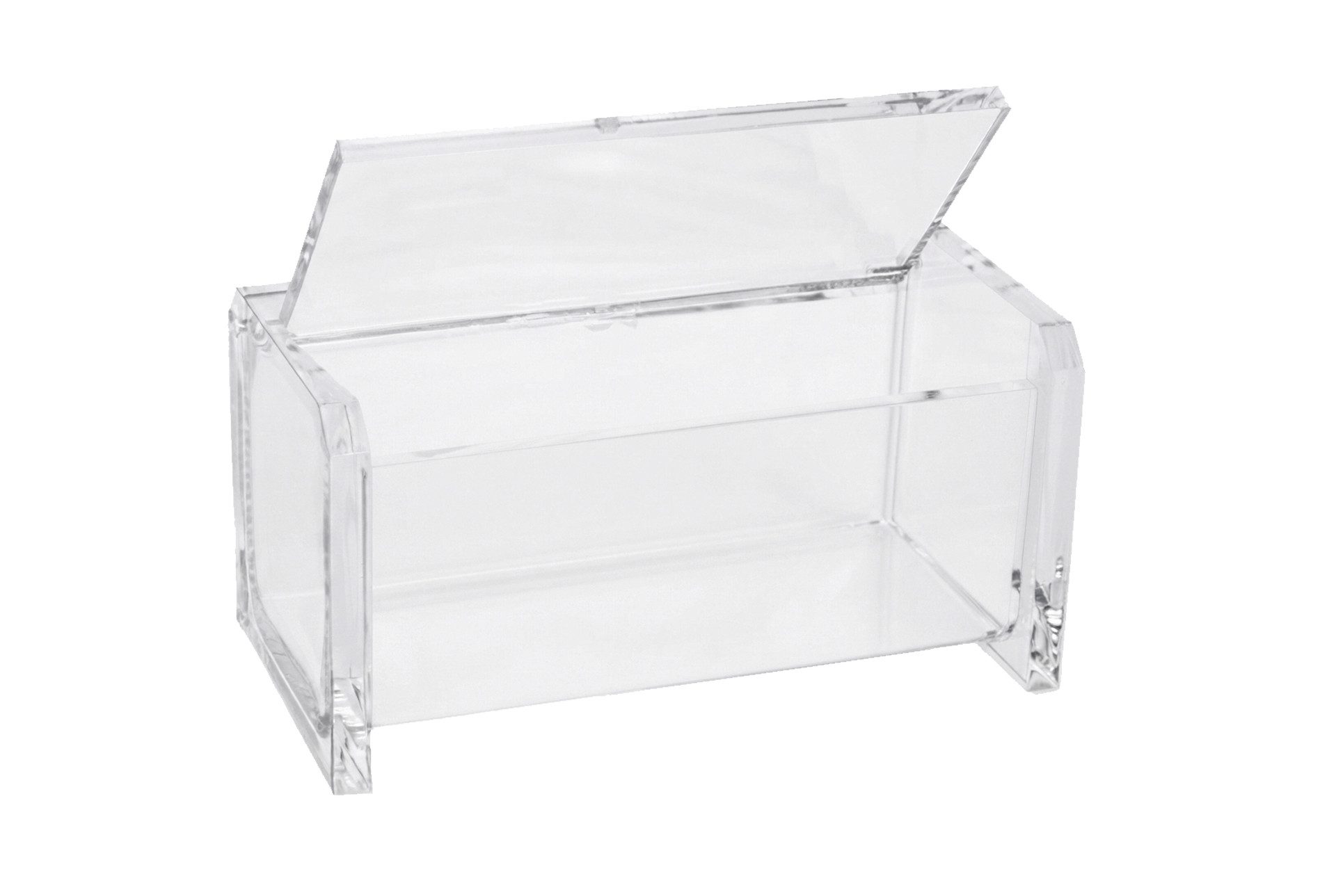 Fantasia Beauty Wattestäbchenspender Wattestäbchen-Box mit Deckel, Acryl, leer, Maße: 10 x 5,1 x 5,1 cm, (1-tlg), leicht nachfüllbar