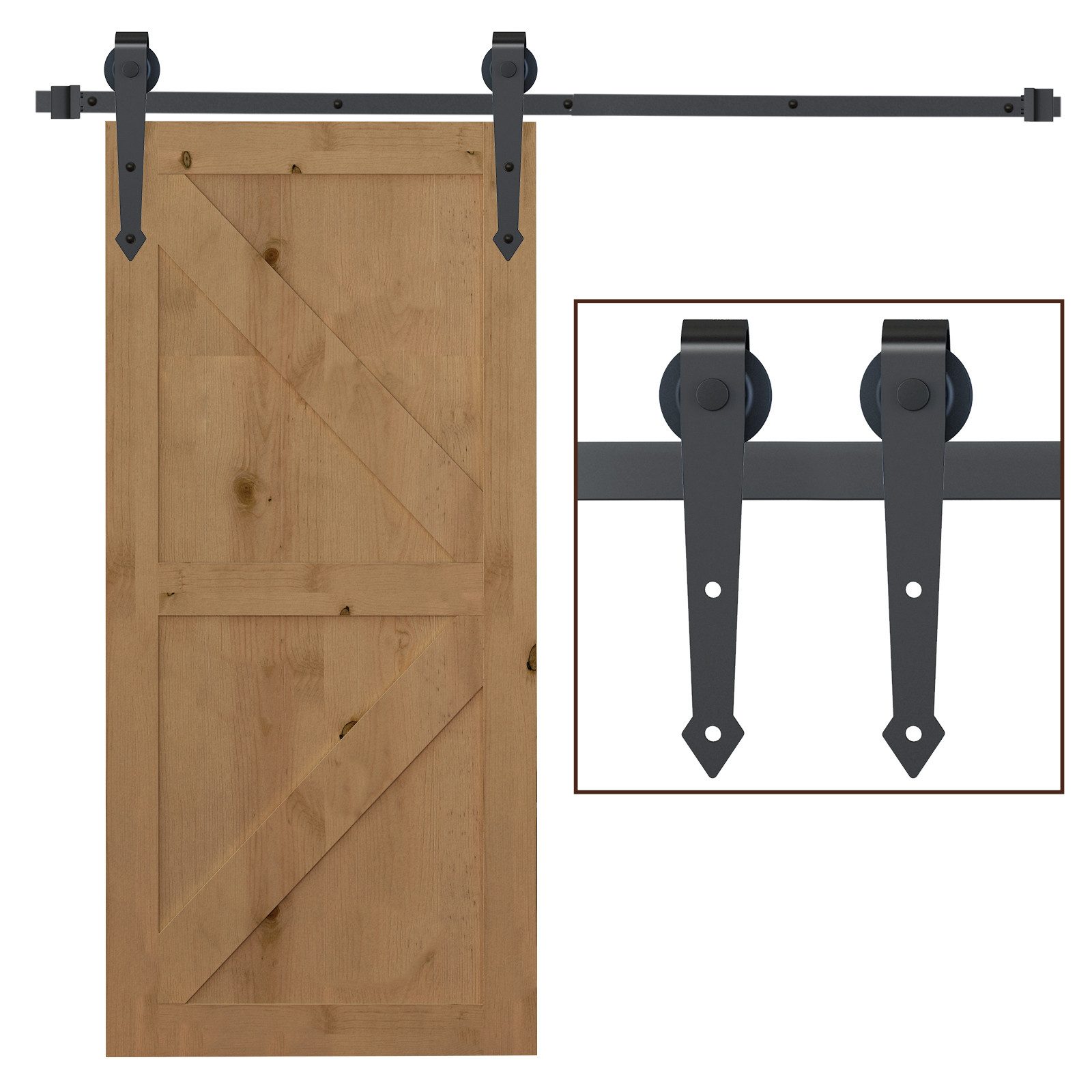 HOMCOM Türbeschlag 200 cm (Schiebetürsystem, 1 günstig online kaufen