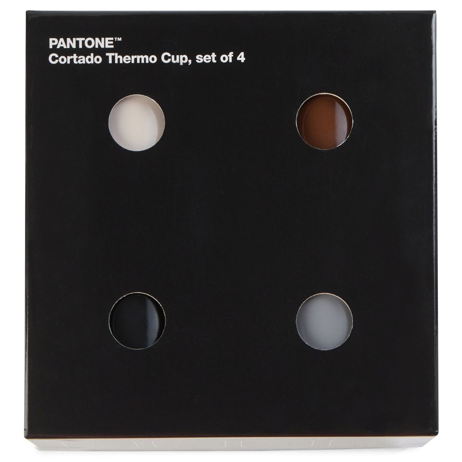 Pantone Universe Set 9C. 419C Black 2C. Brown Natur-Farben, Thermobecher 2322. Porzellan, Cool Warm Gray Gray 4-teilig Cortado