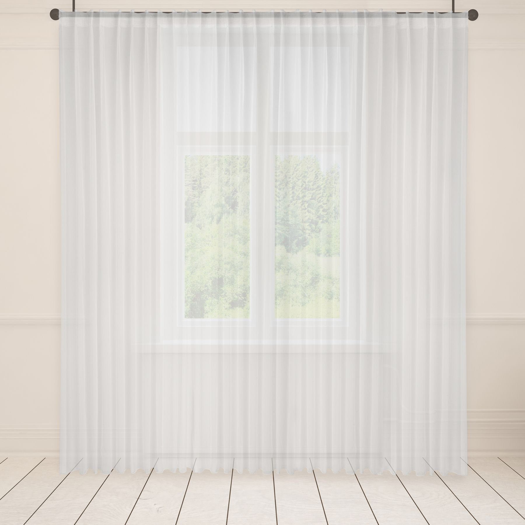 diversen 1:2 transparent, Vorhang - (1 100cm Gardine 1er Breiten Weiß f.Breite Band Höhen 90 verfügbar, Faltenband St.Br u. St), Falte in mm Store Voile 200cm Asphald, Gardine