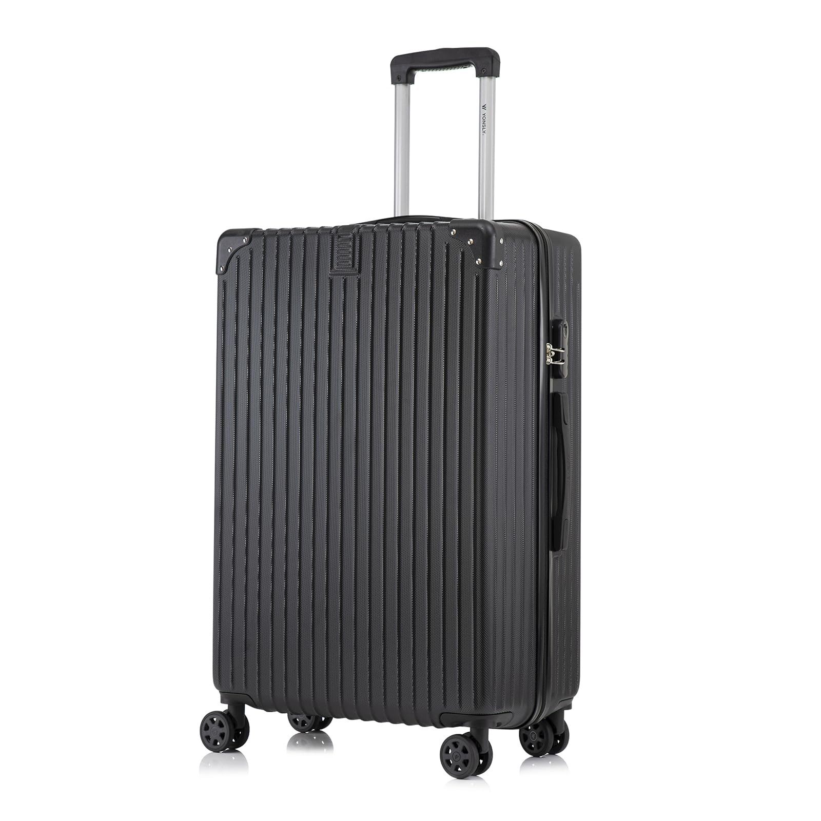 yonsly Hartschalen-Trolley Reisekoffer ABS Hartschalen Trolley, Rollkoffer Handgepäck, 4 Rollen, Sicherheitsschloss, Weichem Gummigriff,56/66/76 cm, 45/69/99 L