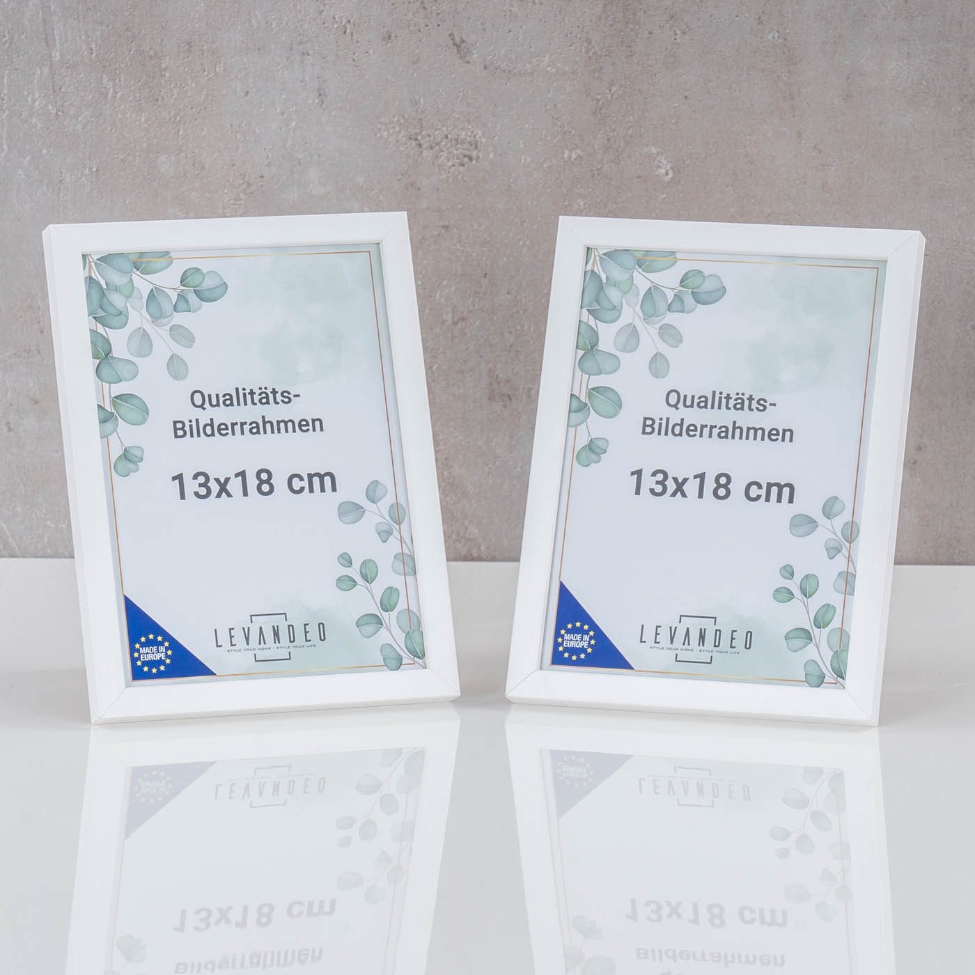 Levandeo® Bilderrahmen, 10er Set Bilderrahmen Echtholz Made in EU 13x18 Wei günstig online kaufen