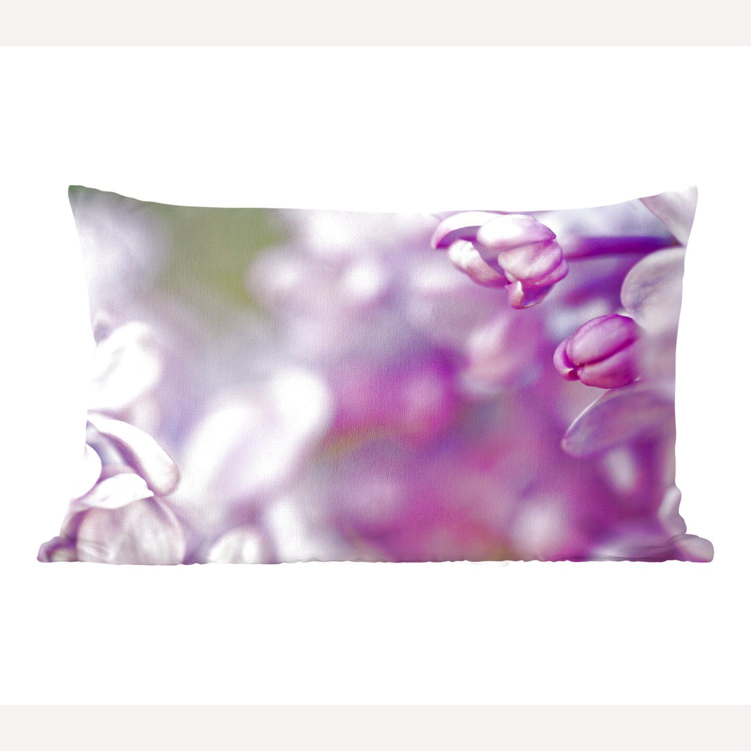MuchoWow Dekokissen lila Lavendels, Zierkissen, eines Füllung, mit Dekoration, Nahaufnahme Wohzimmer Schlafzimmer Dekokissen