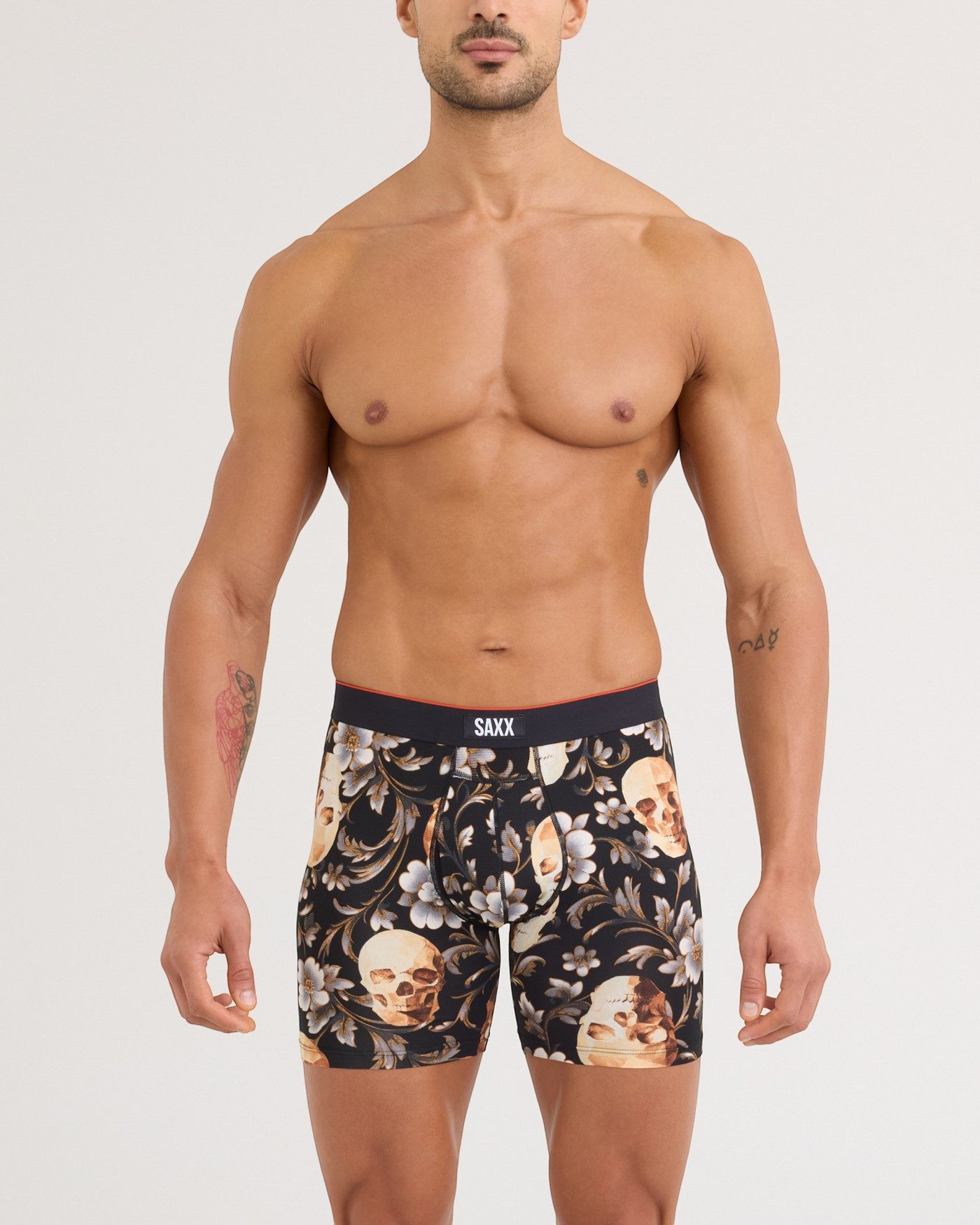 SAXX Boxershorts Multisport Mesh Boxer Brief Fly Skull gold Herren - 1 Stück