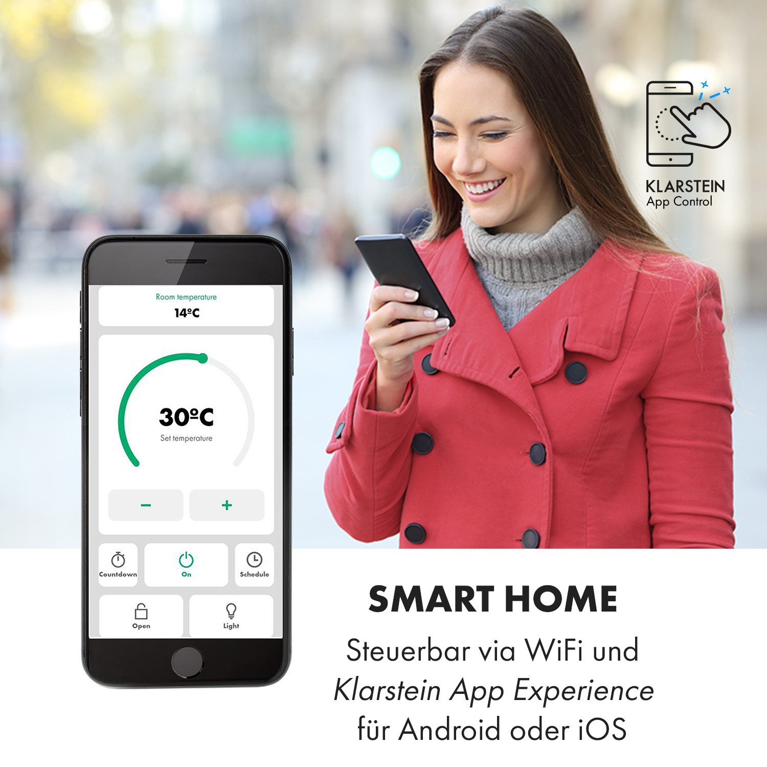 Klarstein Heizstrahler Bansin Smart 1500, elektrische Konvektor Heizung Ele günstig online kaufen