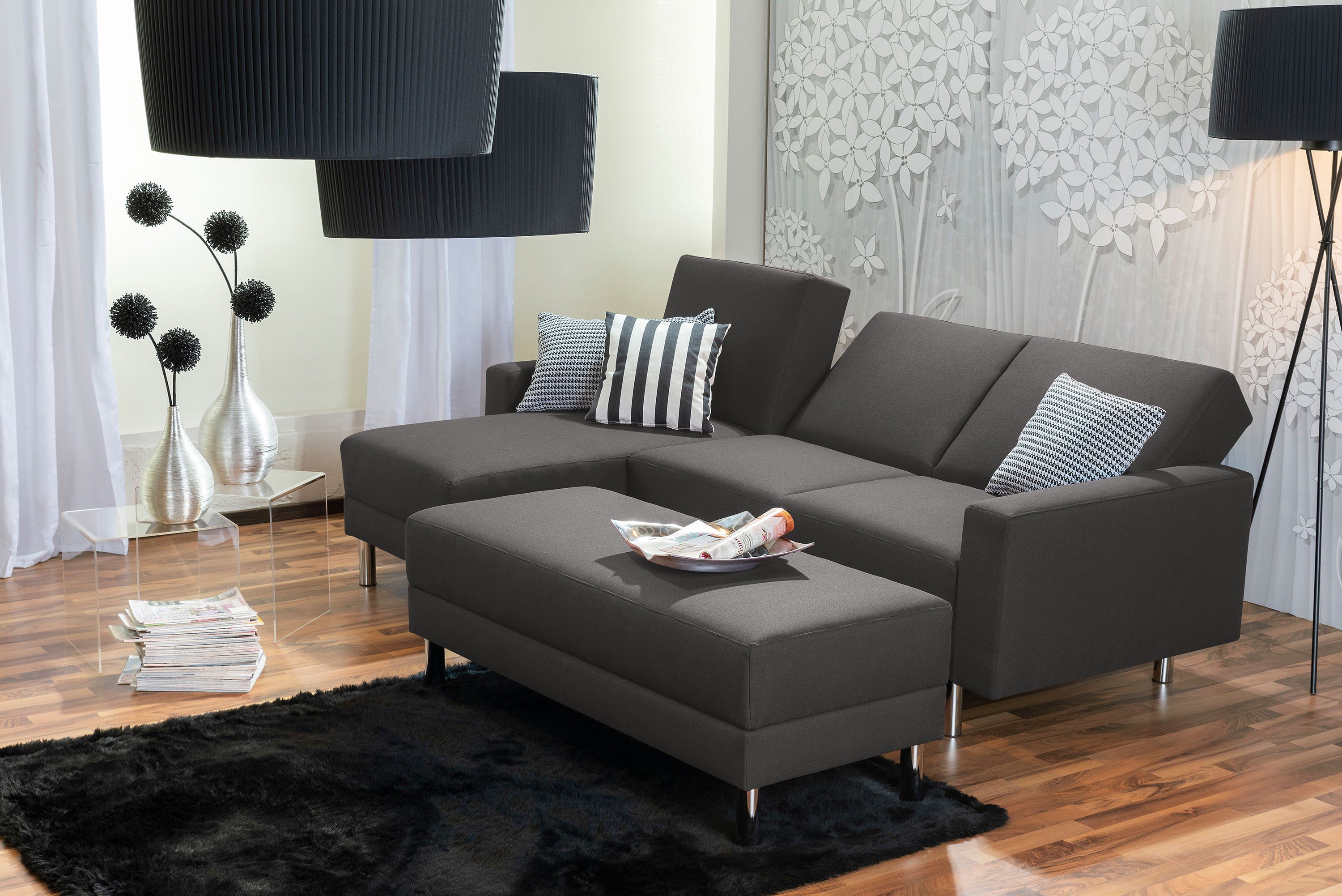 Max Winzer® Ecksofa Just Fashion, Funktionssofa mit Hocker