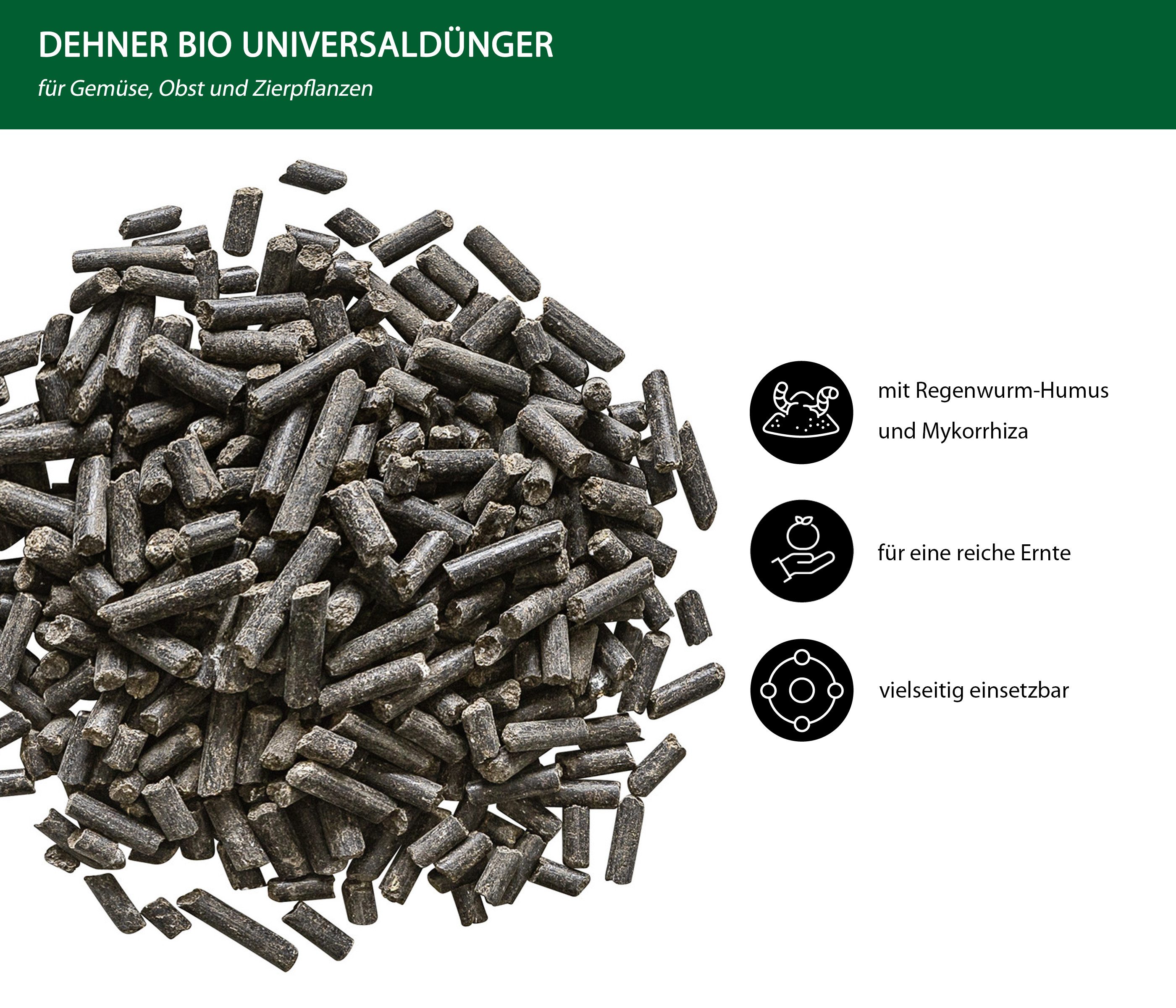 Dehner Gartendünger Bio Dünger für Gemüse / Obst / Zierpflanzen, hochwertiger NPK-Dünger, Keine Angabe, organisch mit Spurennährstoffen