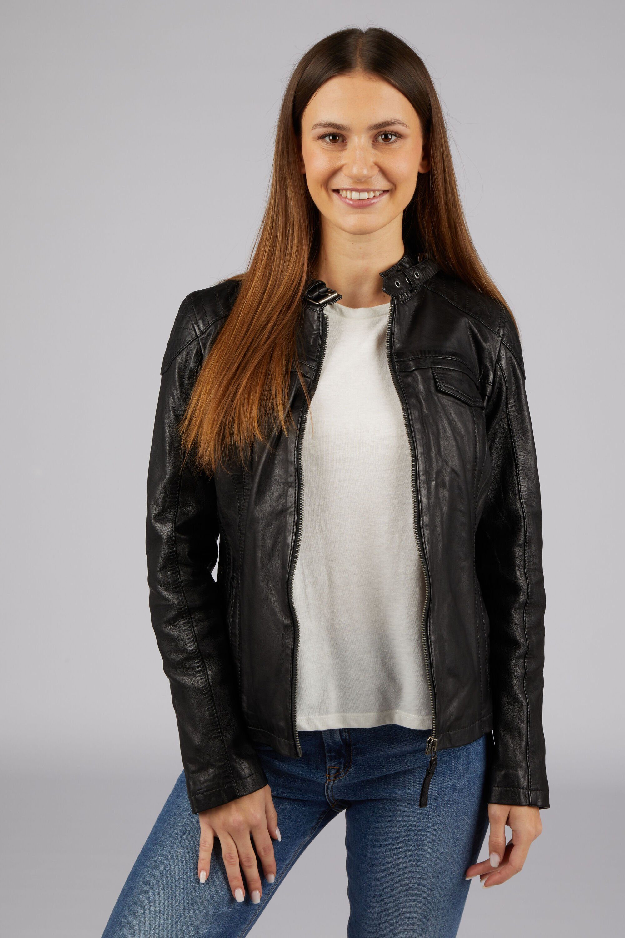 7eleven Lederjacke SEMILA (1-St) mit Zierschnalle günstig online kaufen
