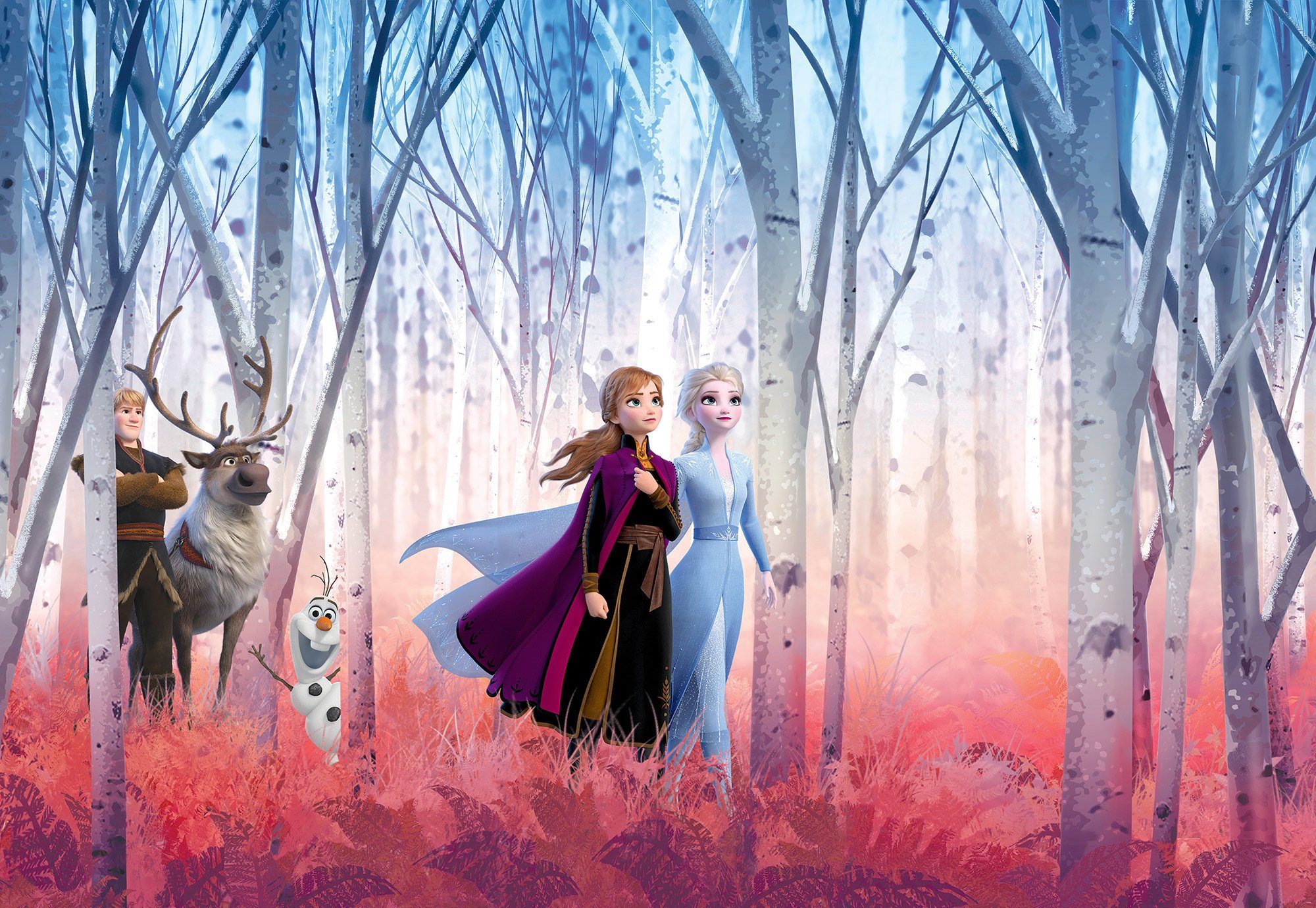 Komar Fototapete Frozen Friends forever - Größe 368 x 254 cm, glatt, bedruckt, Kinderzimmer