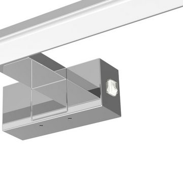 kalb Spiegelleuchte Spiegelleuchte Wandlampe, chrom, 500mm, mit integriertem Netzschalter, neutralweiß