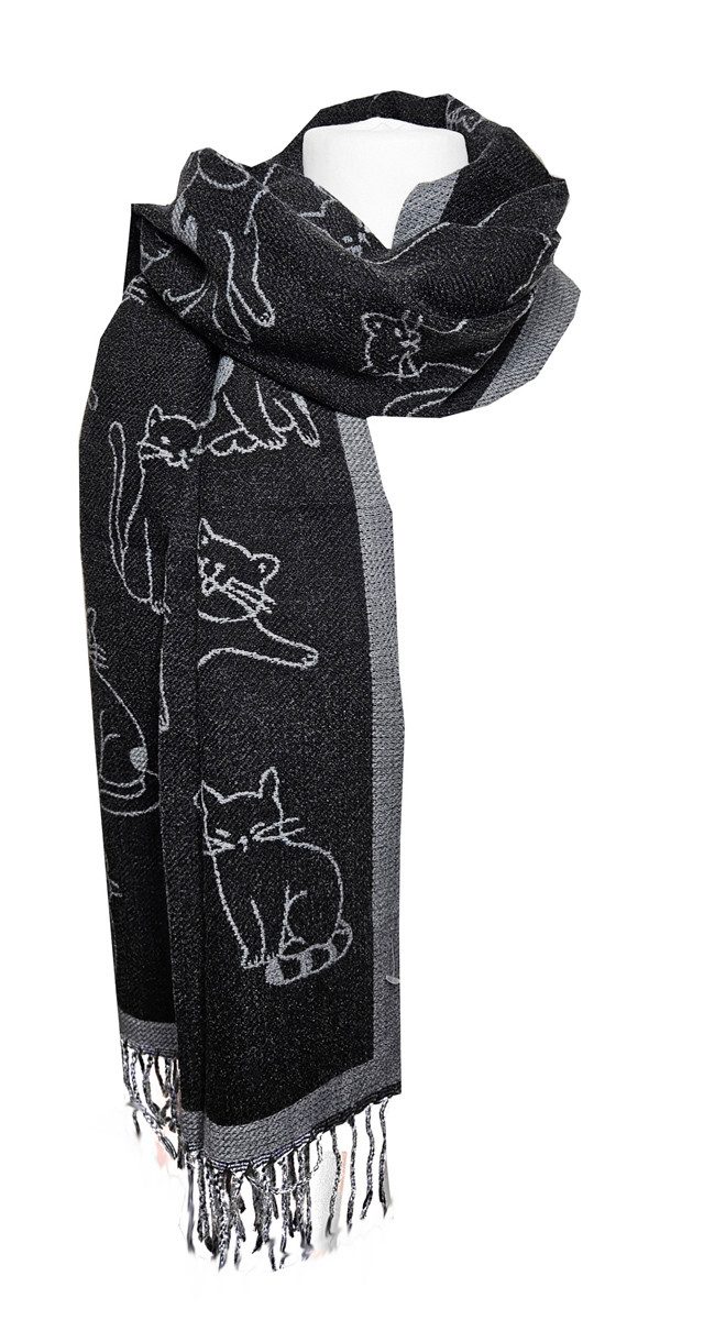 Schal SAISON weicher Schal KATZE Schwarz günstig online kaufen